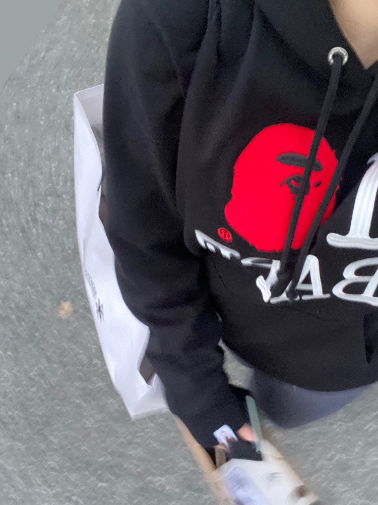 Carhartt WIP Dearborn Canvas Double Knee Pants Zeus Rigid, (W) BAPE I Love BAPE Pullover Hoodie Black 착용 스타일