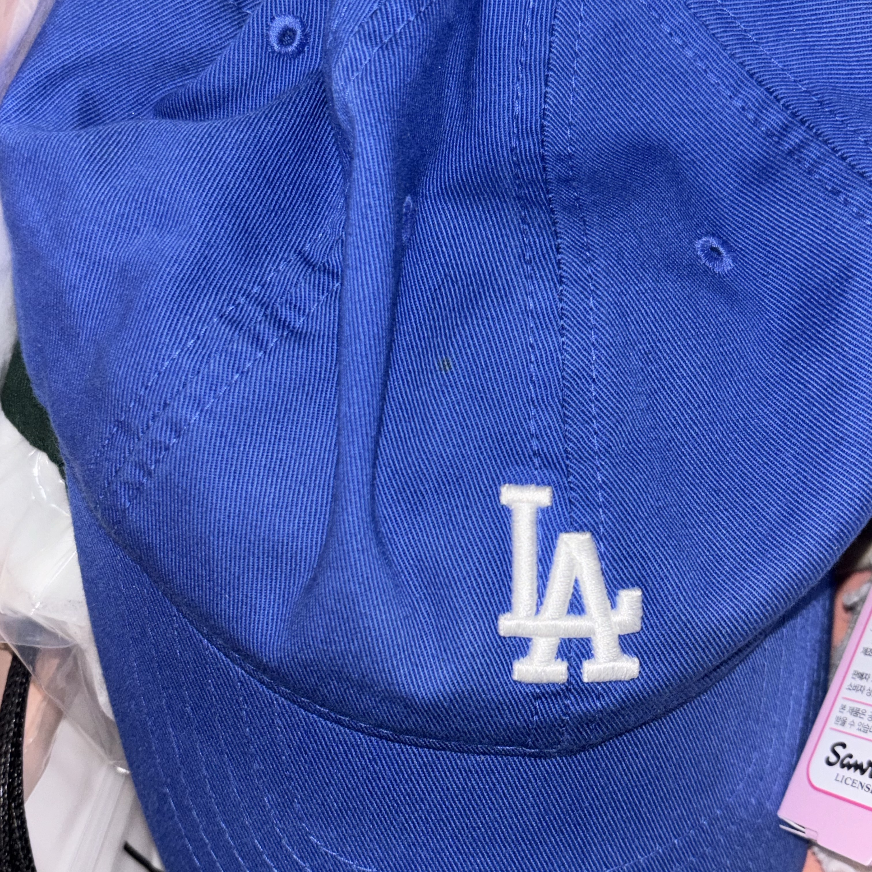 MLB Rookie Unstructure Ball Cap LA Dodgers Blue 착용 스타일