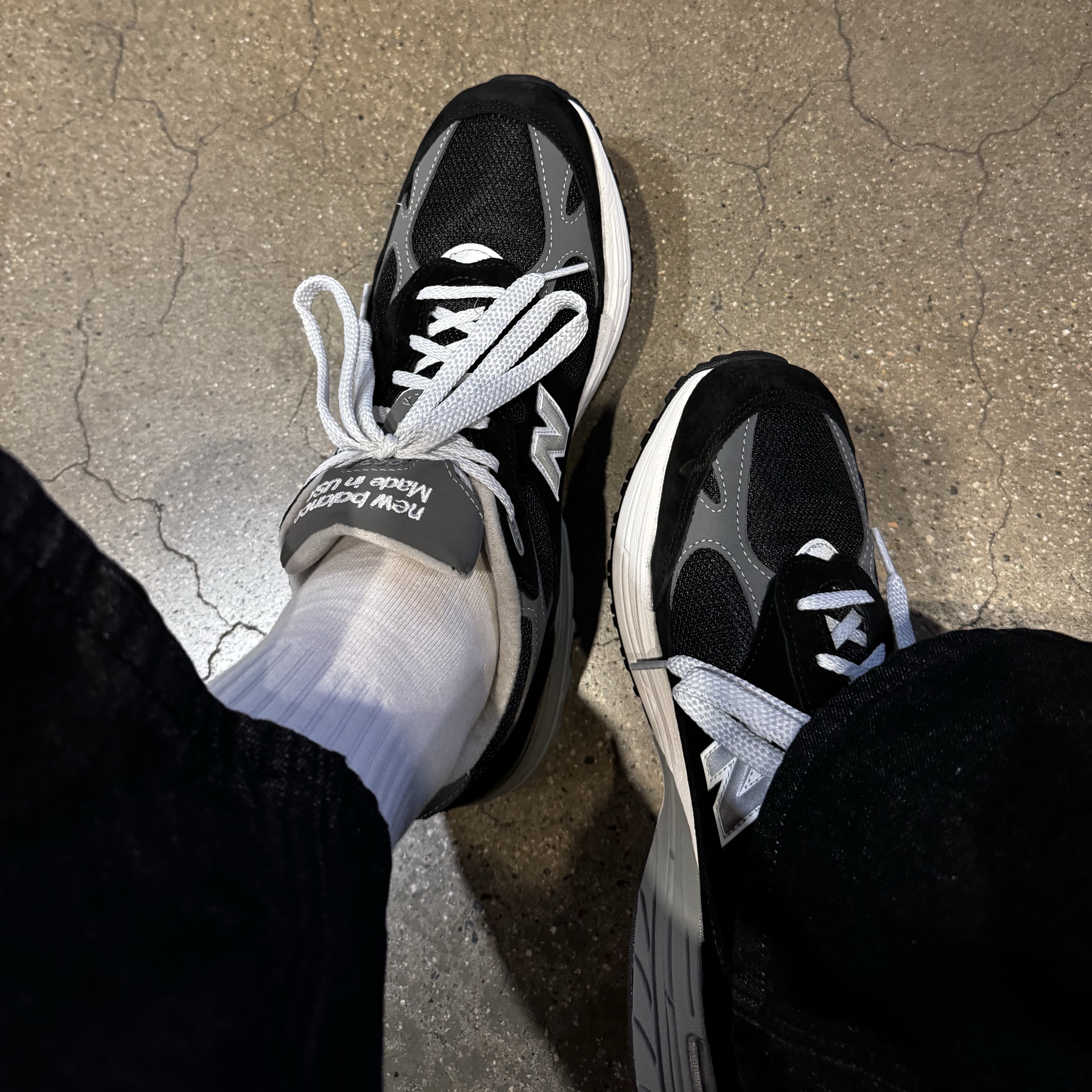 New Balance 993 Made in USA Black - D Standard 착용 스타일