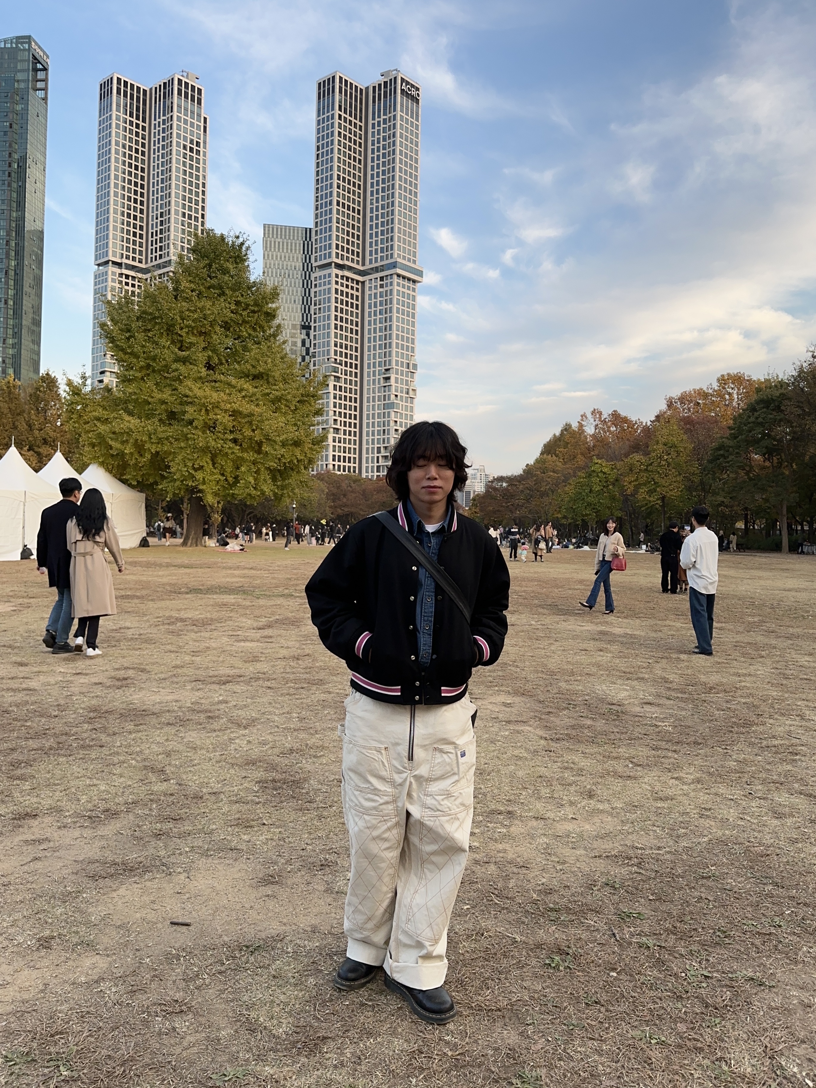 Stussy S Talk Melton Varsity Jacket Black, Kapital Thin Canvas Zipper Wide Lumbar Pants Kinari 착용 스타일 - 2