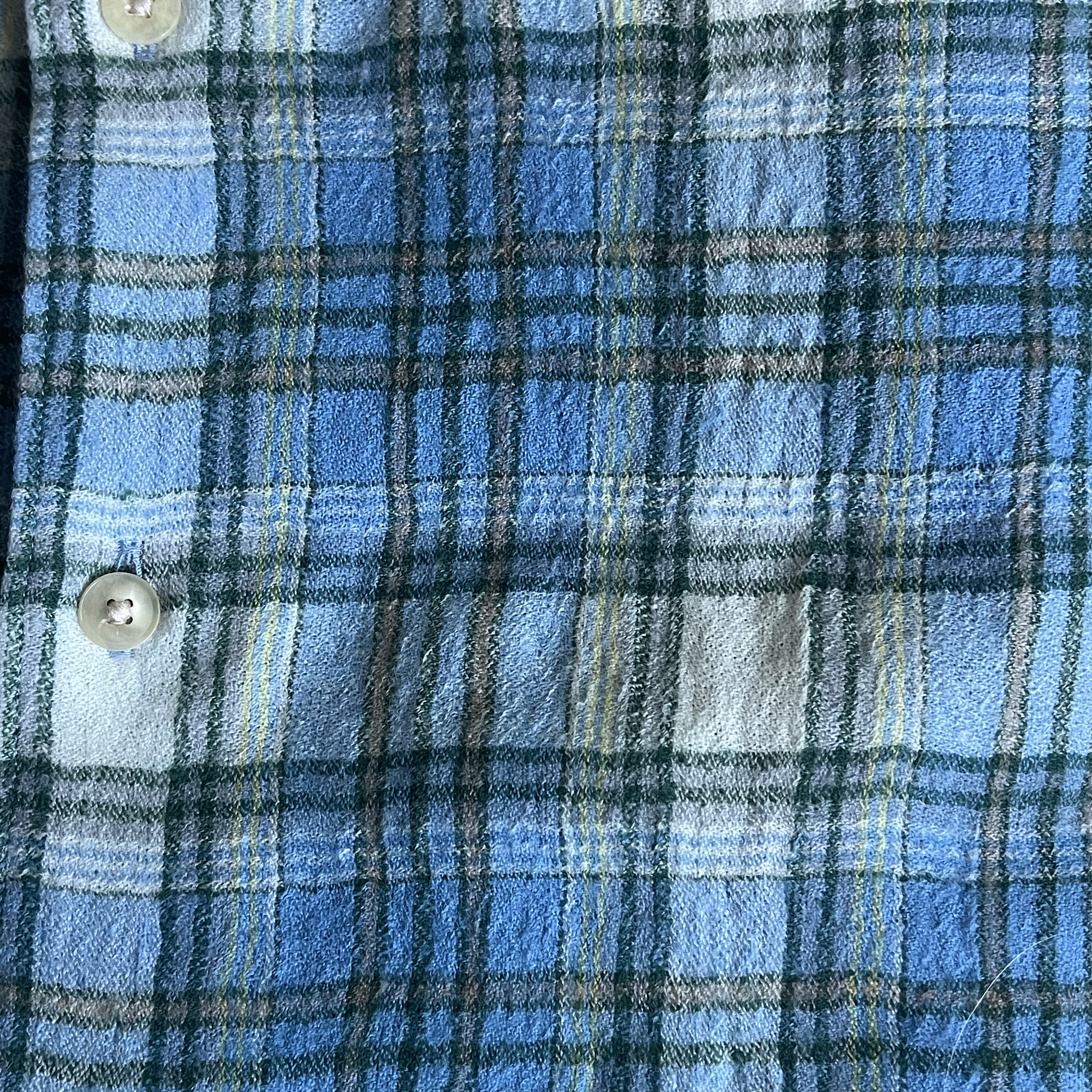 Auralee Airy Wool Check Shirt Blue Check 착용 스타일 - 3