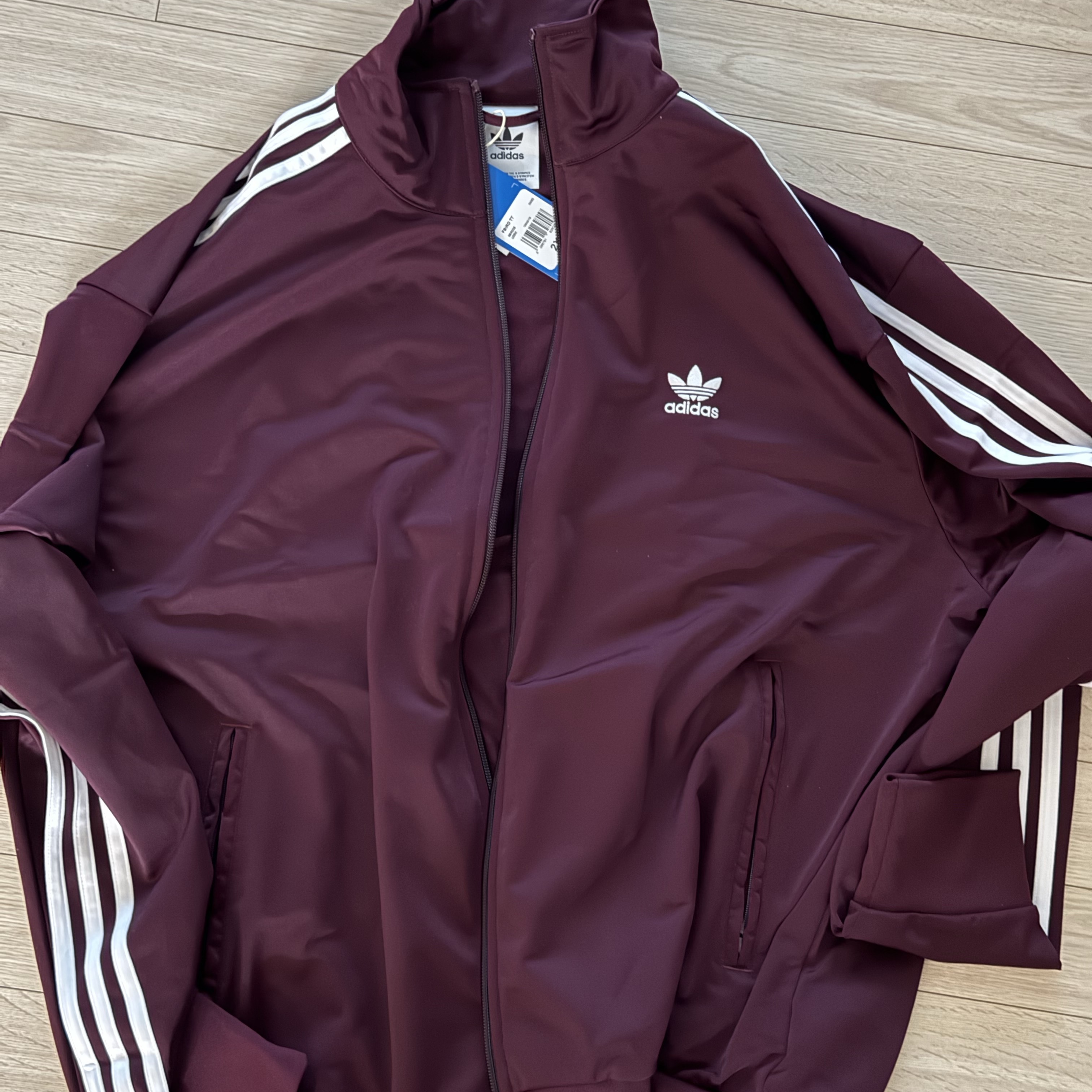Adidas Adicolor Classic Firebird Track Top Maroon - KR Sizing 착용 스타일