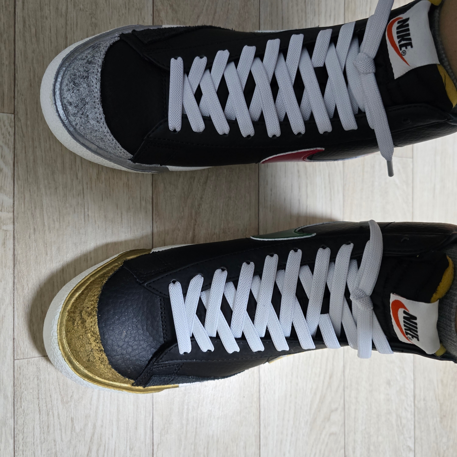 Nike Blazer Mid '77 Vintage Black Sail 착용 스타일 - 1