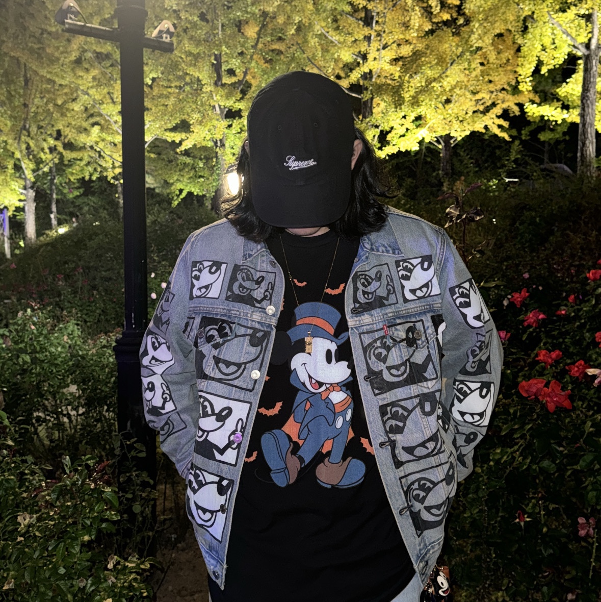 Supreme Gore-Tex Dog Jacket TrueTimber HTC Fall Camo - 24FW, Supreme x Hysteric Glamour Vanson Leathers Jacket Black - 24FW 착용 스타일 - 8