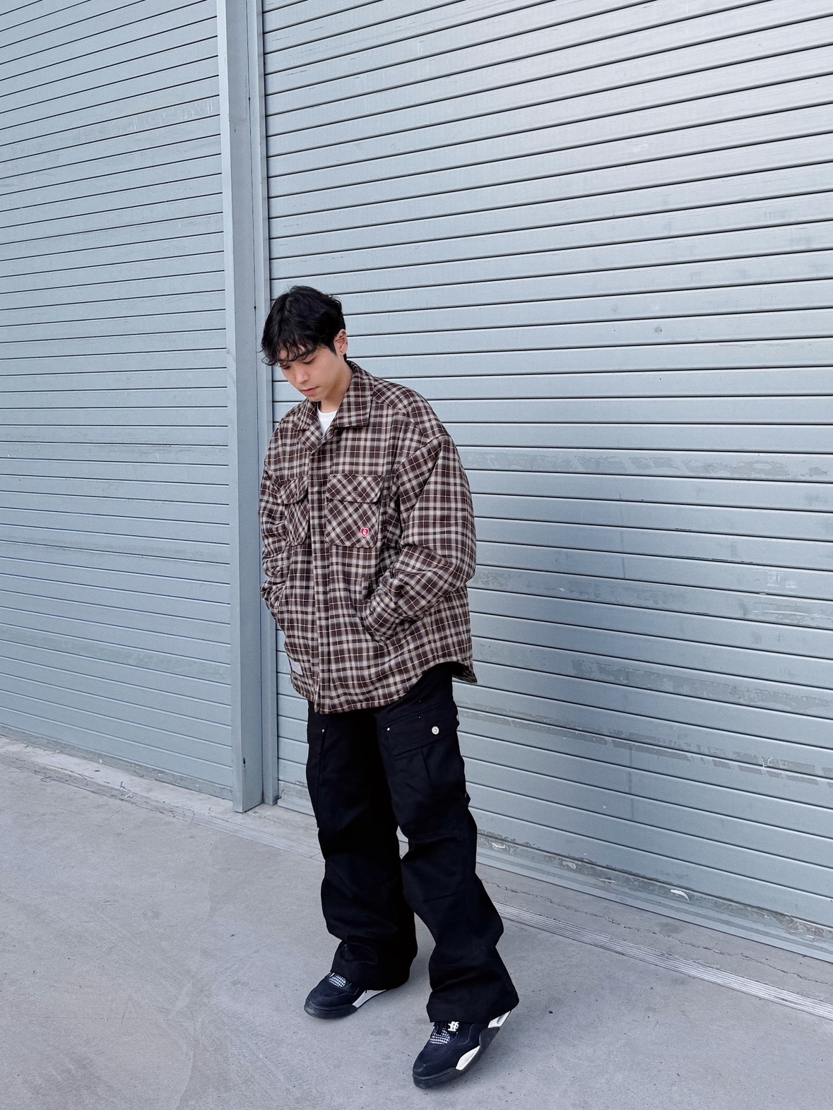 Vacant Archive Unisex Nova Carpenter Pants Black, Vacant Archive Unisex Wayen Military Cargo Pants Black 착용 스타일 - 4