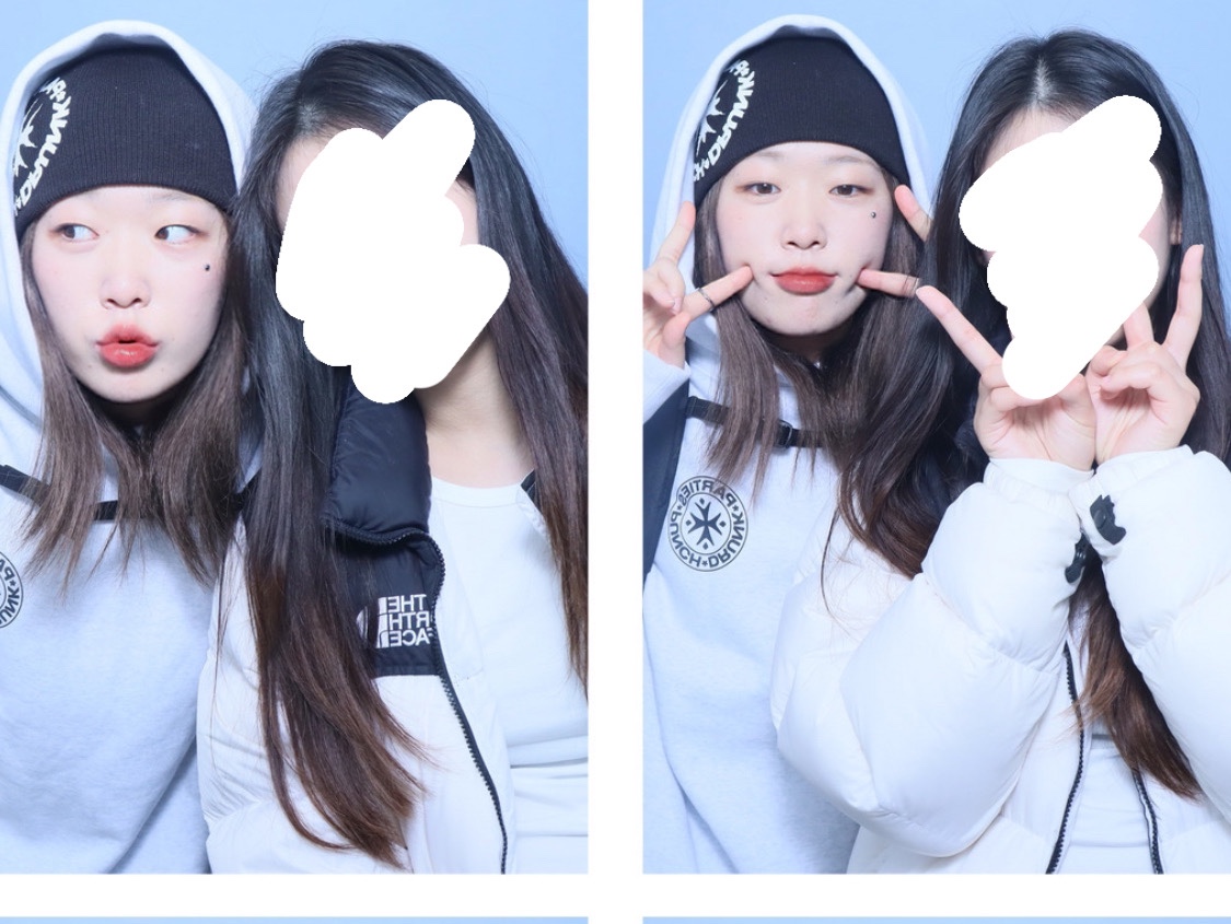 Punch Drunk Parties Gyeolsoc Silicone Print Beanie Black, Punch Drunk Parties Circle Logo Oversized Hoodie MELANGE WHITE 착용 스타일