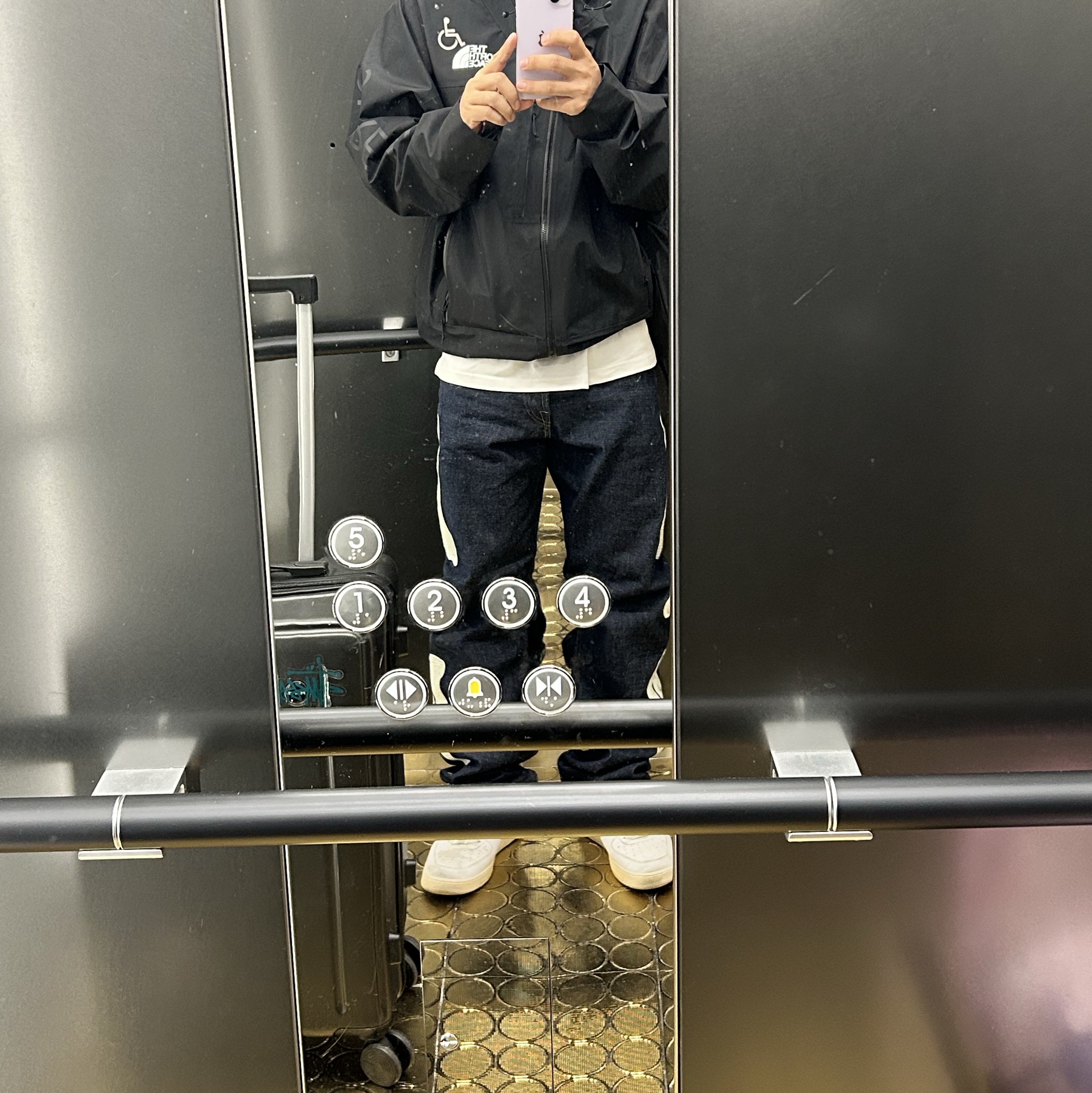 Supreme x The North Face Split Taped Seam Shell Jacket Black - 24SS, Kapital 12.5 oz. Denim Mexican Tuxedo 5P Okagilly Pants Indigo 착용 스타일