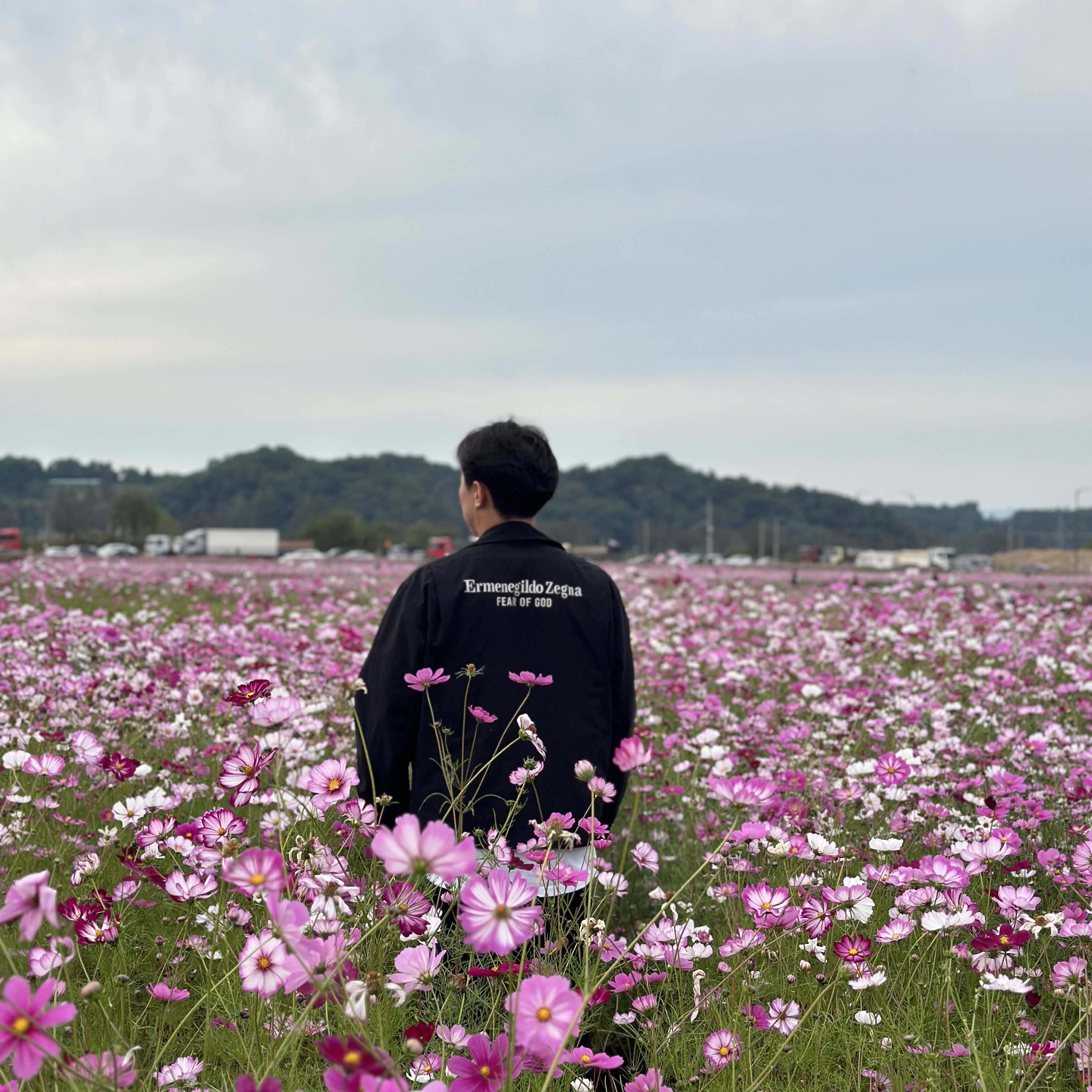 Fear of God x Ermenegildo Zegna Cotton Blend Souvenir Jacket Black 착용 스타일