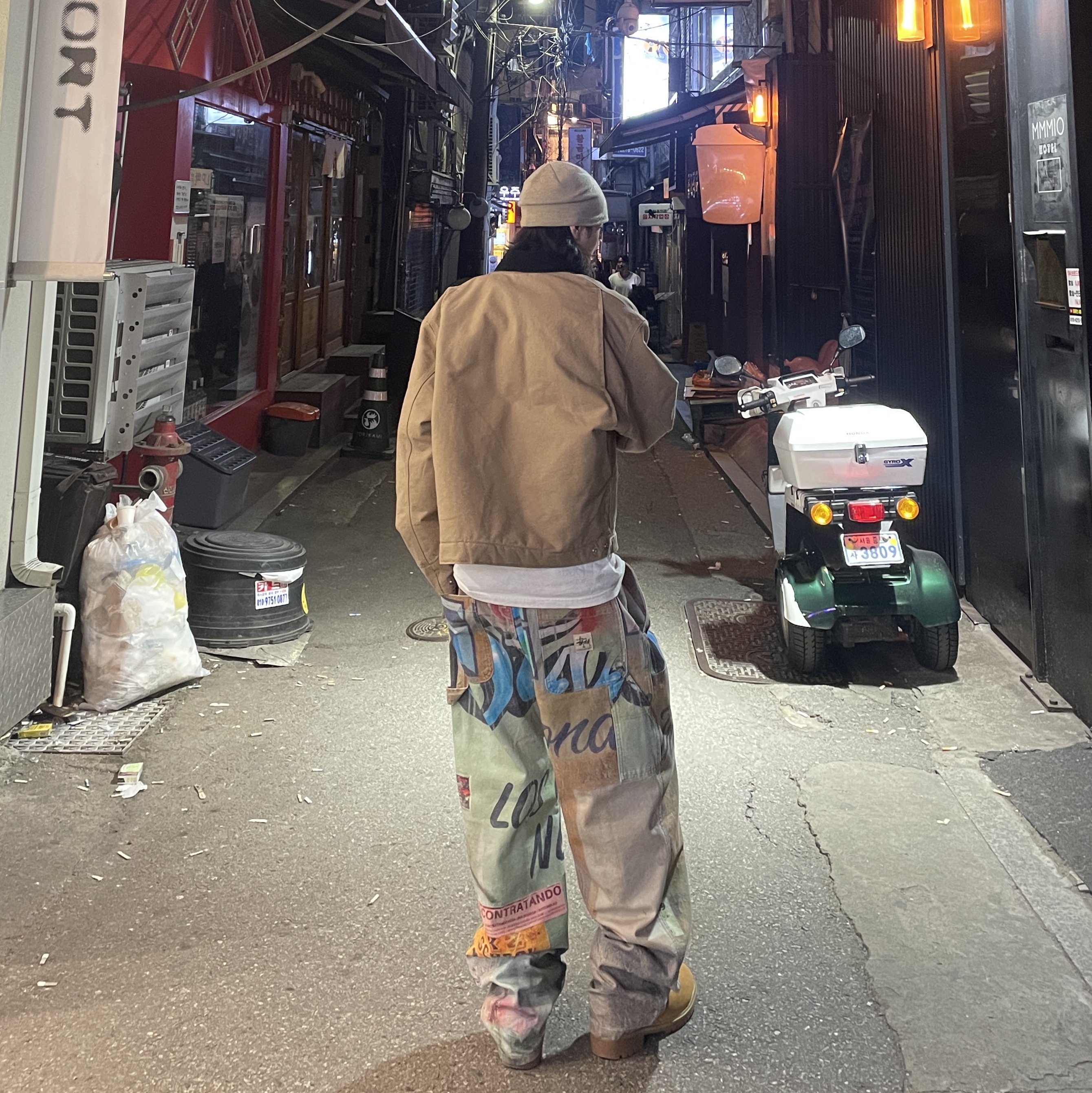 Stussy Work Pant Alfonso Canvas Multi, Carhartt WIP Organic Cotton Dearborn Canvas OG Detroit Jacket Dusty Hamilton Brown Aged Canvas - Winter 착용 스타일 - 2