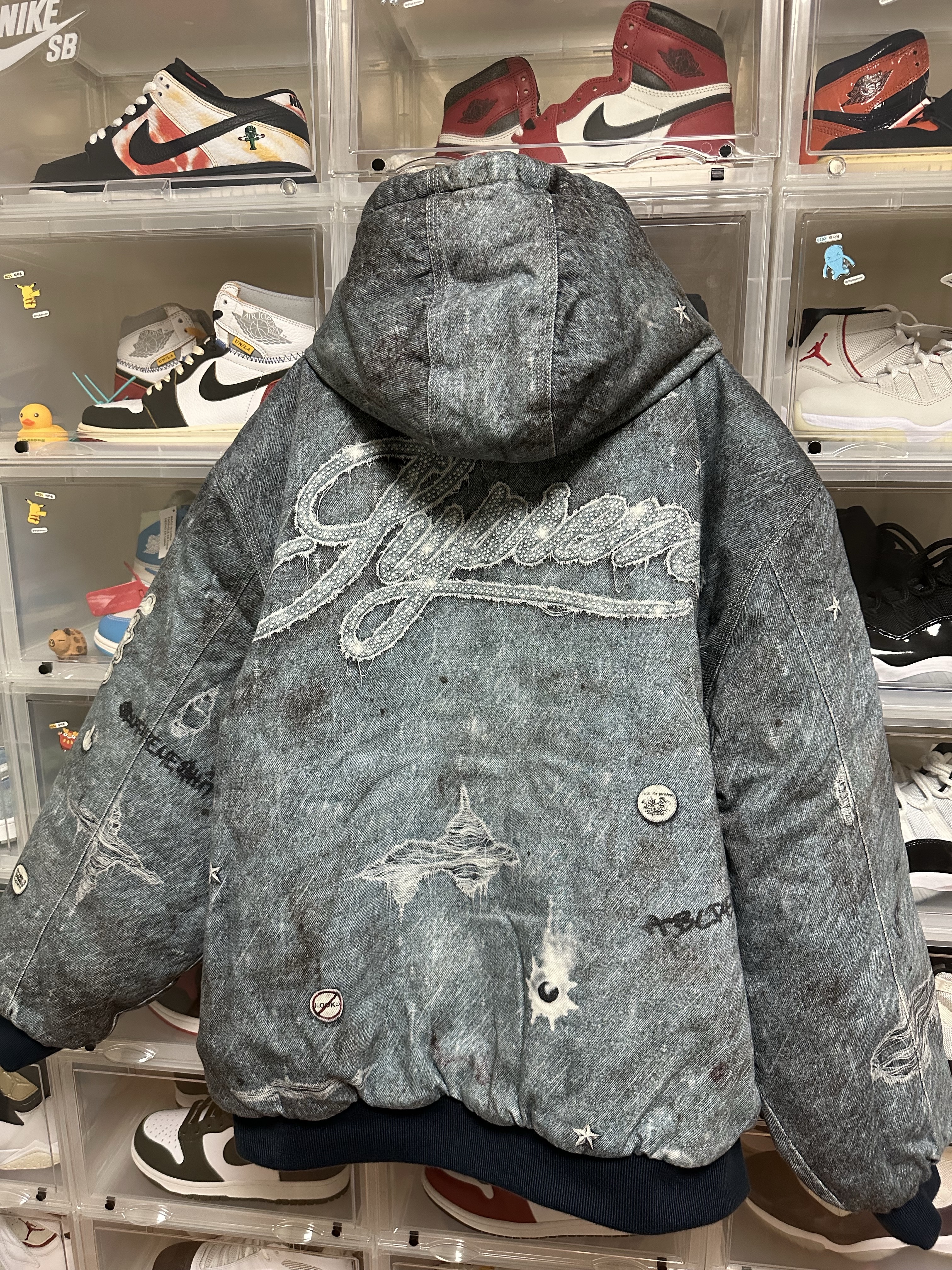 Supreme HJR Trompe L'oeil Hooded Work Jacket Blue - 24FW 착용 스타일 - 2