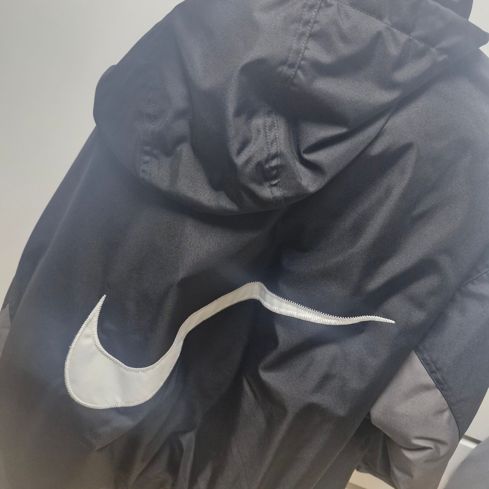 Nike Solo Swoosh Puffer Midnight Navy White - Asia 착용 스타일