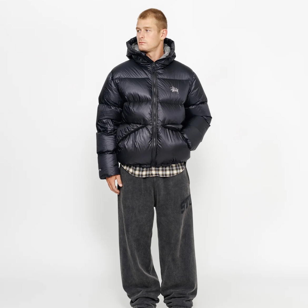 Stussy Down Parka Micro Ripstop Phantom Black 착용 스타일