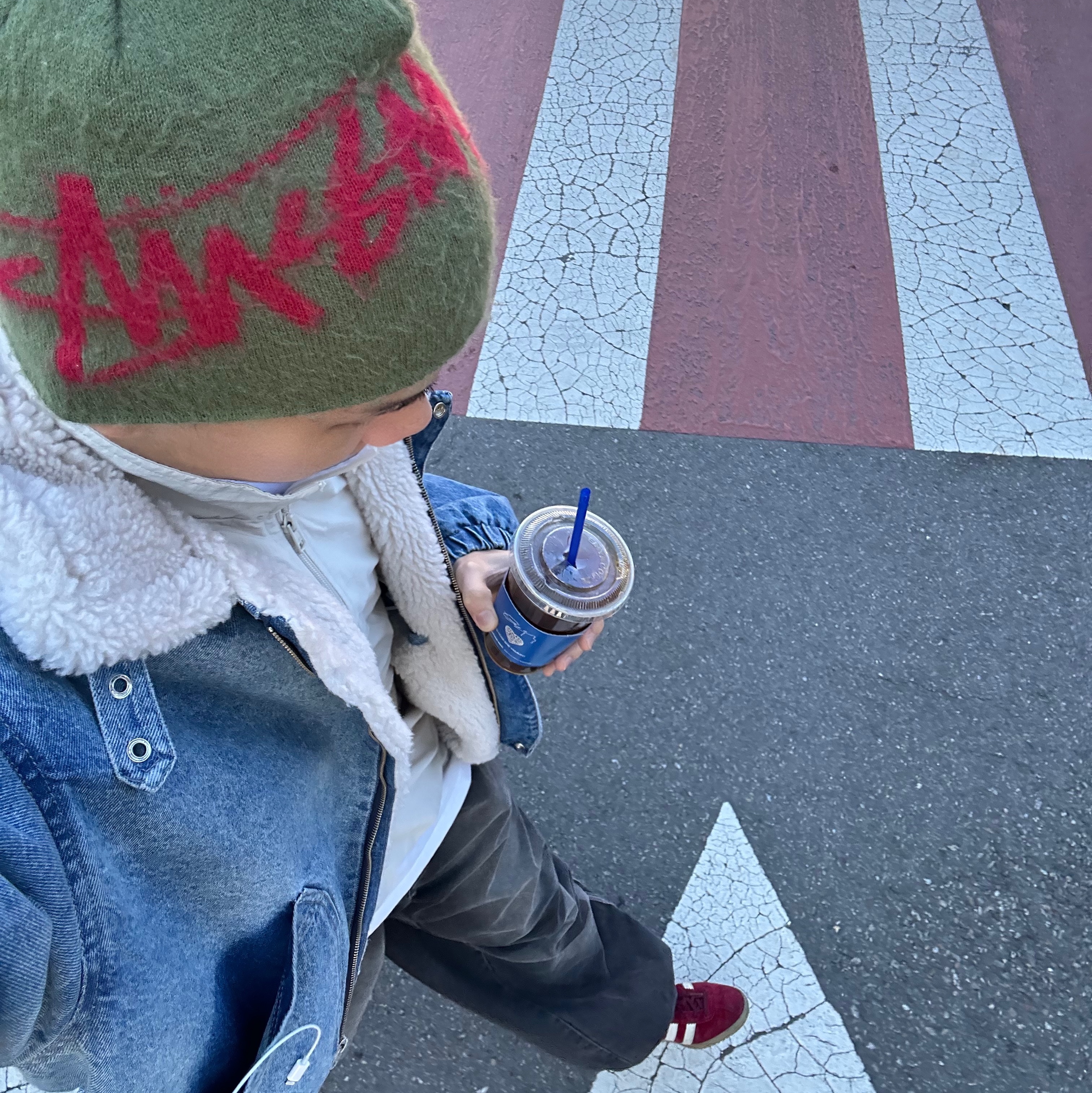 Stussy Brushed Out Stock Skullcap Beanie Army 착용 스타일