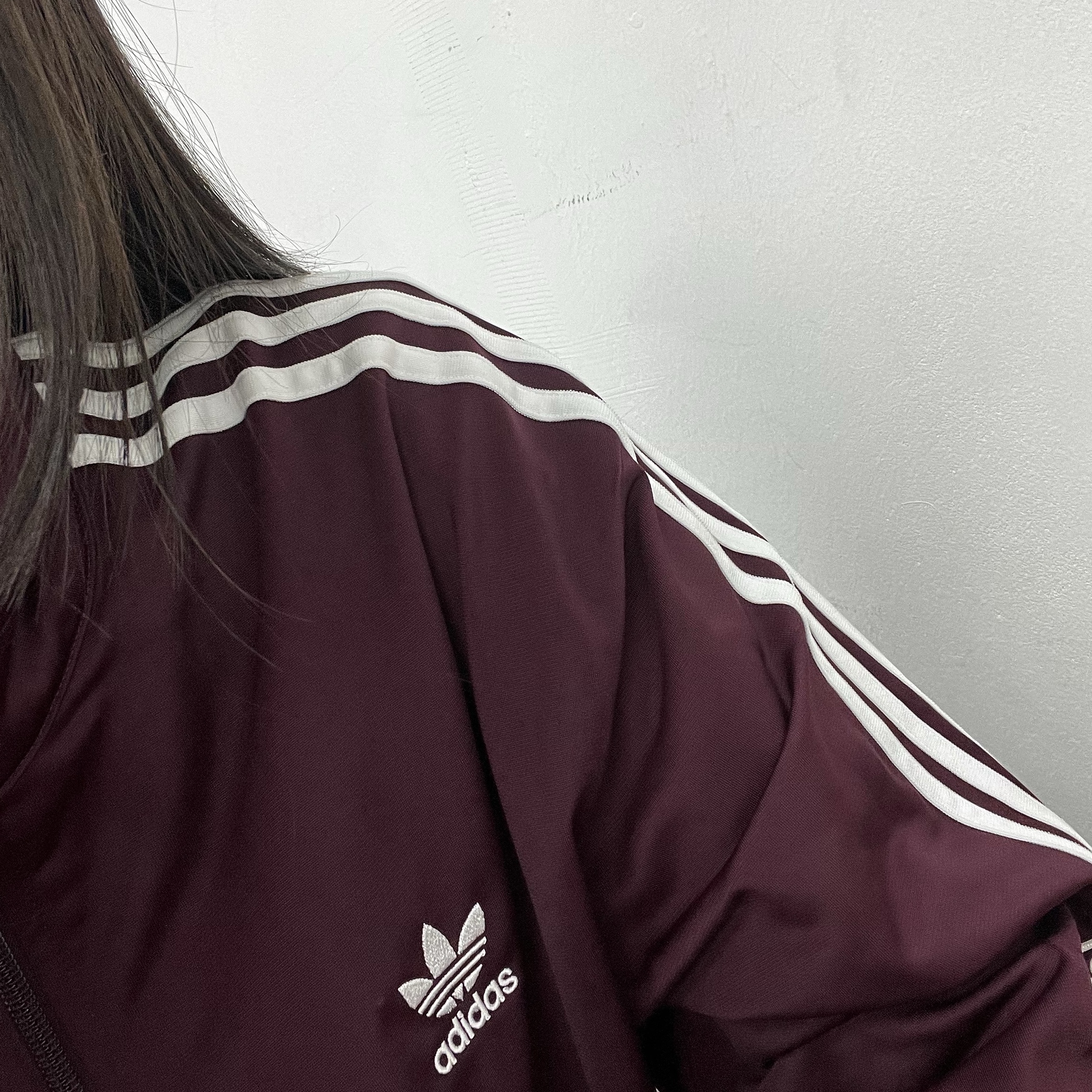 Adidas Adicolor Classic Firebird Track Top Maroon - KR Sizing 착용 스타일