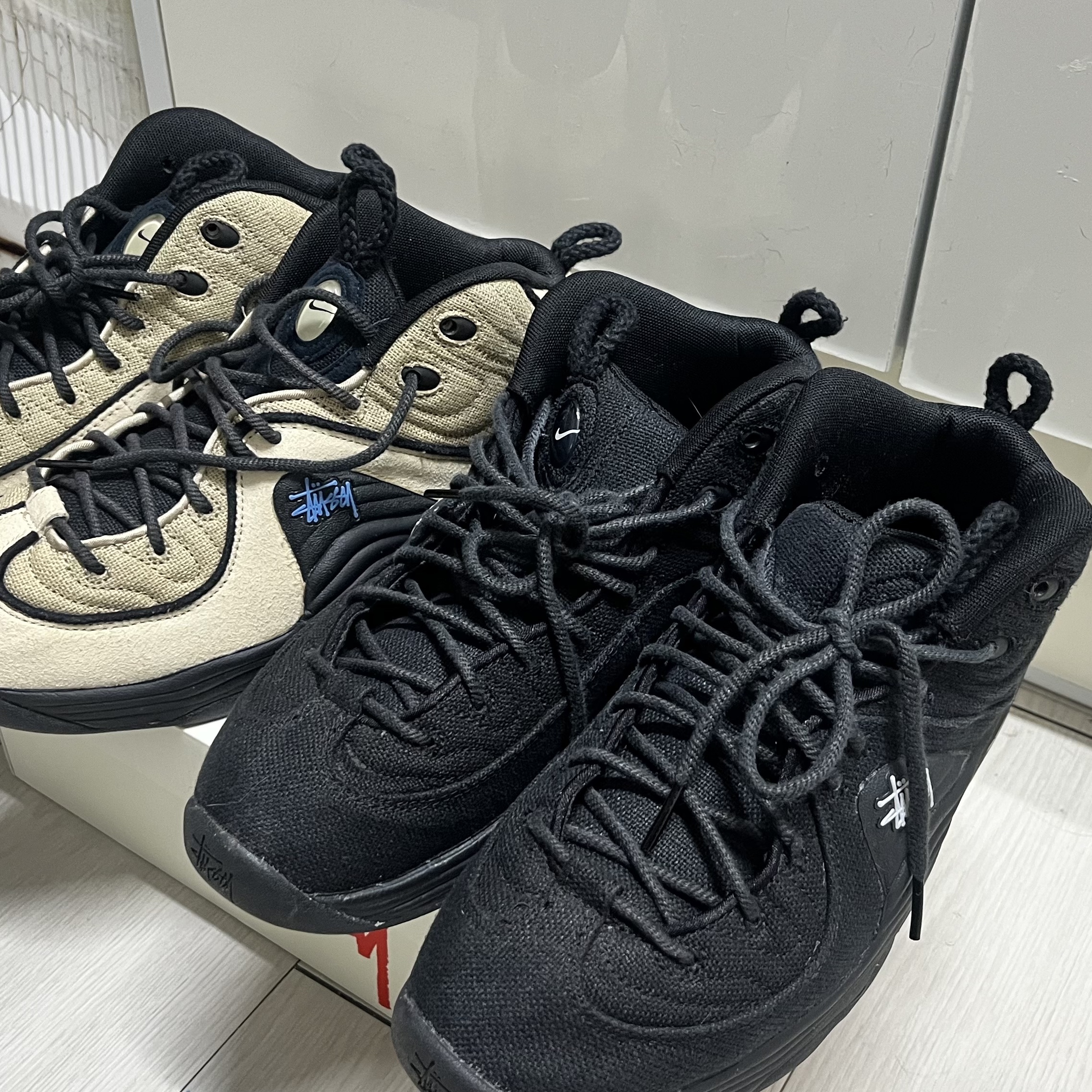 Nike x Stussy Air Penny II Rattan and Limestone, Nike x Stussy Air Penny II Black 착용 스타일 - 2
