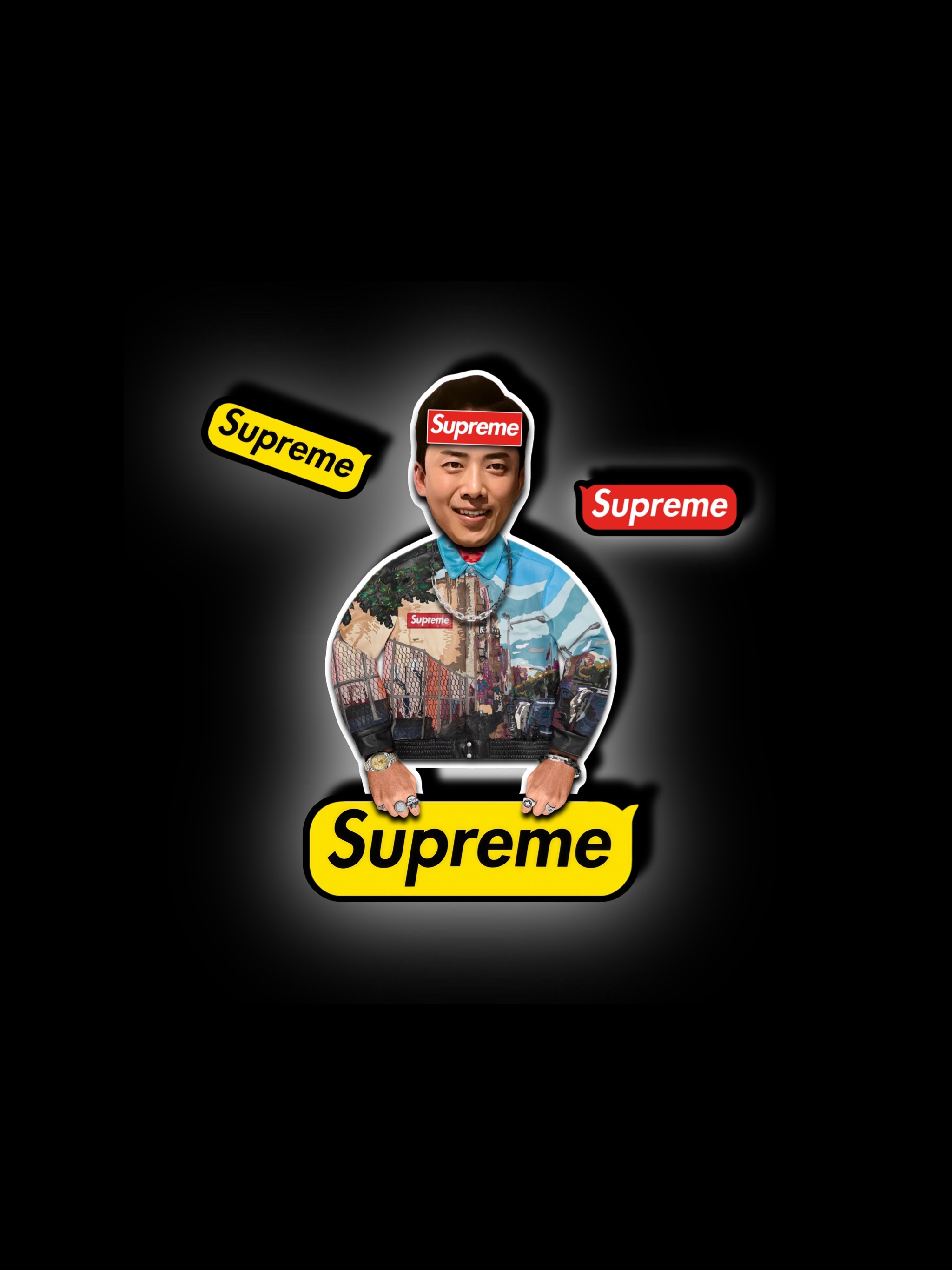 Supreme x Jordan Headband Black - 24FW, Supreme Box Logo T-Shirt Black - 23FW 착용 스타일 - 5