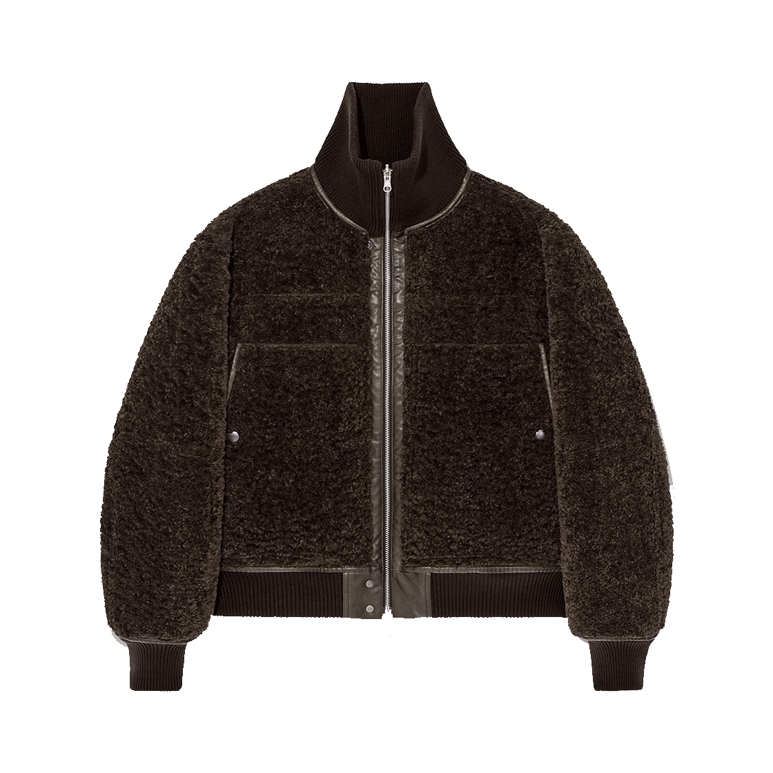 알렌느 하이넥 리버시블 포우 시어링 블루종 브라운(Haleine Highneck Reversible Faux Shearling Blouson Brown (VJ424)) - 2