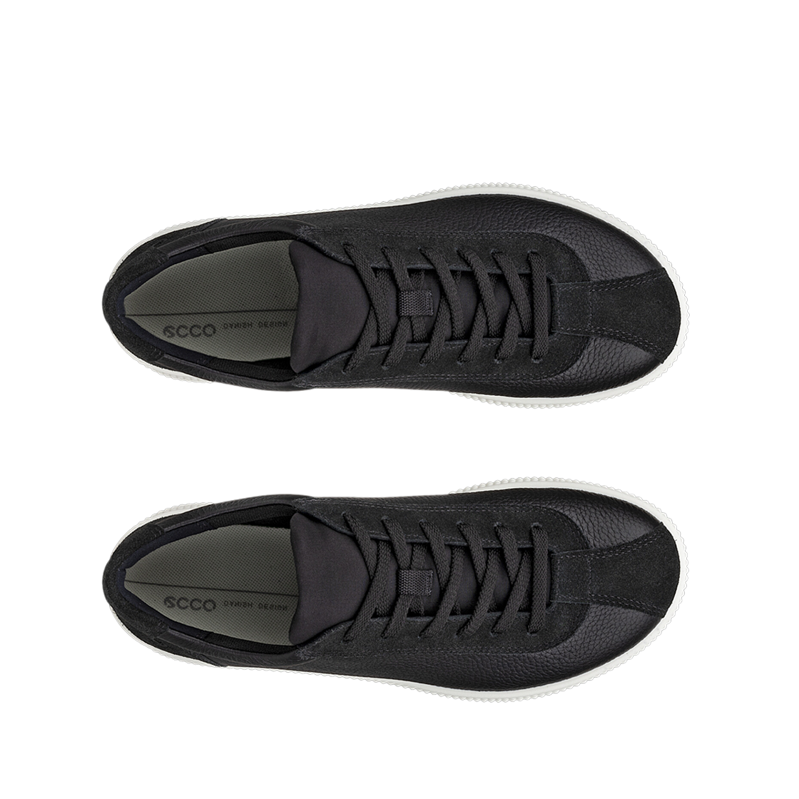 (W) 에코 소프트 제로 레더 스니커즈 블랙((W) Ecco Soft Zero Leather Sneaker Black) - 2
