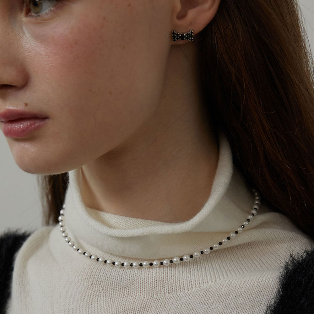 러브미몬스터 진주 & 오닉스 믹스 목걸이 블랙(lovememonster Pearl & Onyx Mix Necklace Black) - 3