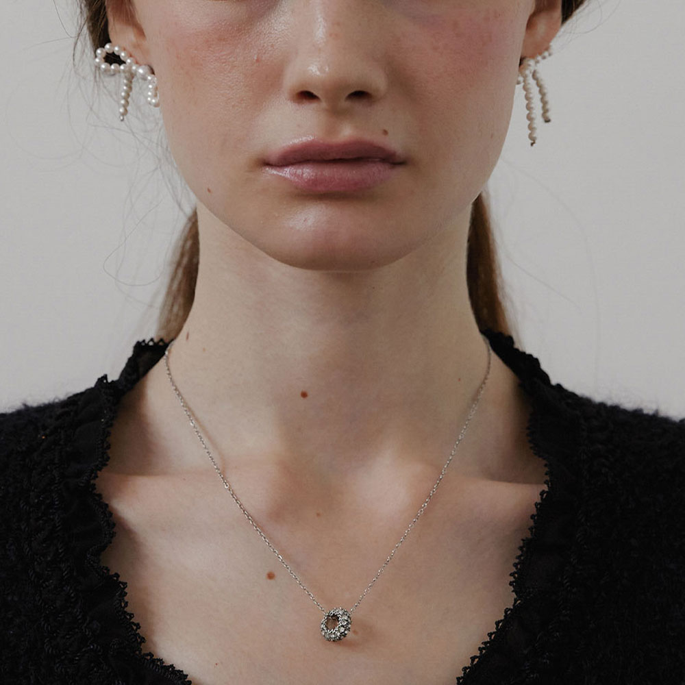 러브미몬스터 큐빅 링 목걸이 실버(lovememonster Cubic Ring Necklace Silver) - 2