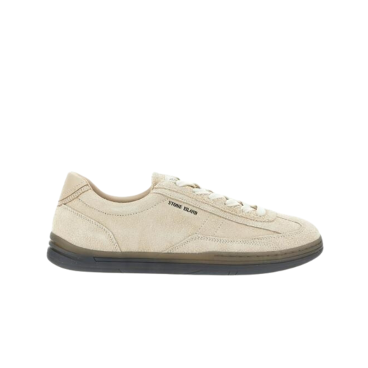 80FWS0101-V0091 Stone Island S0101 Suede Leather Lace Up Sneaker Ecru - 23FW