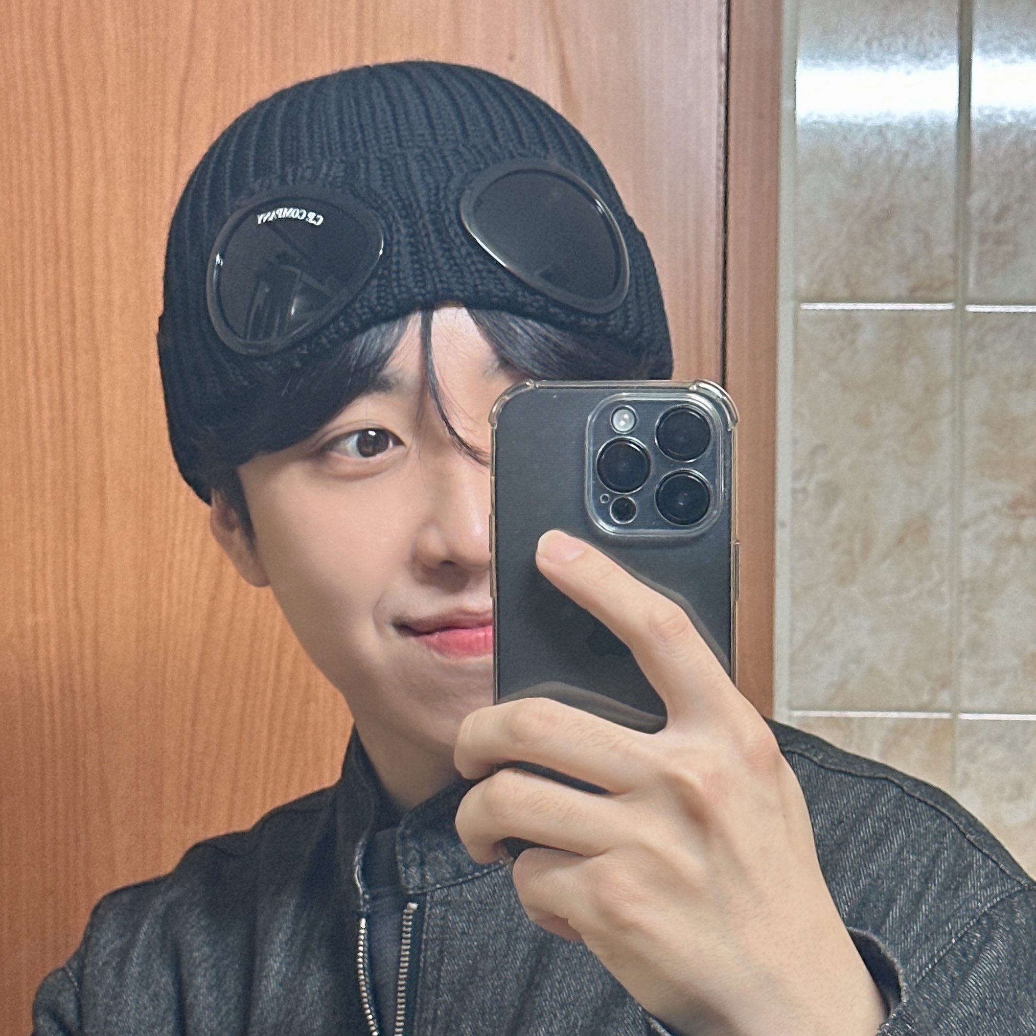 (Kids) C.P. Company Merino Wool Goggle Beanie Black - 23FW 착용 스타일