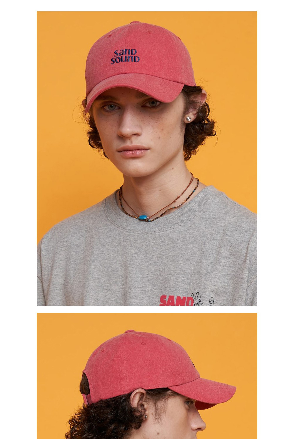 キャップ [SAND SOUND] Small Log Ballcap 샌드사운드 스몰 로고 볼캡 레드 | Sand Sound | KREAM