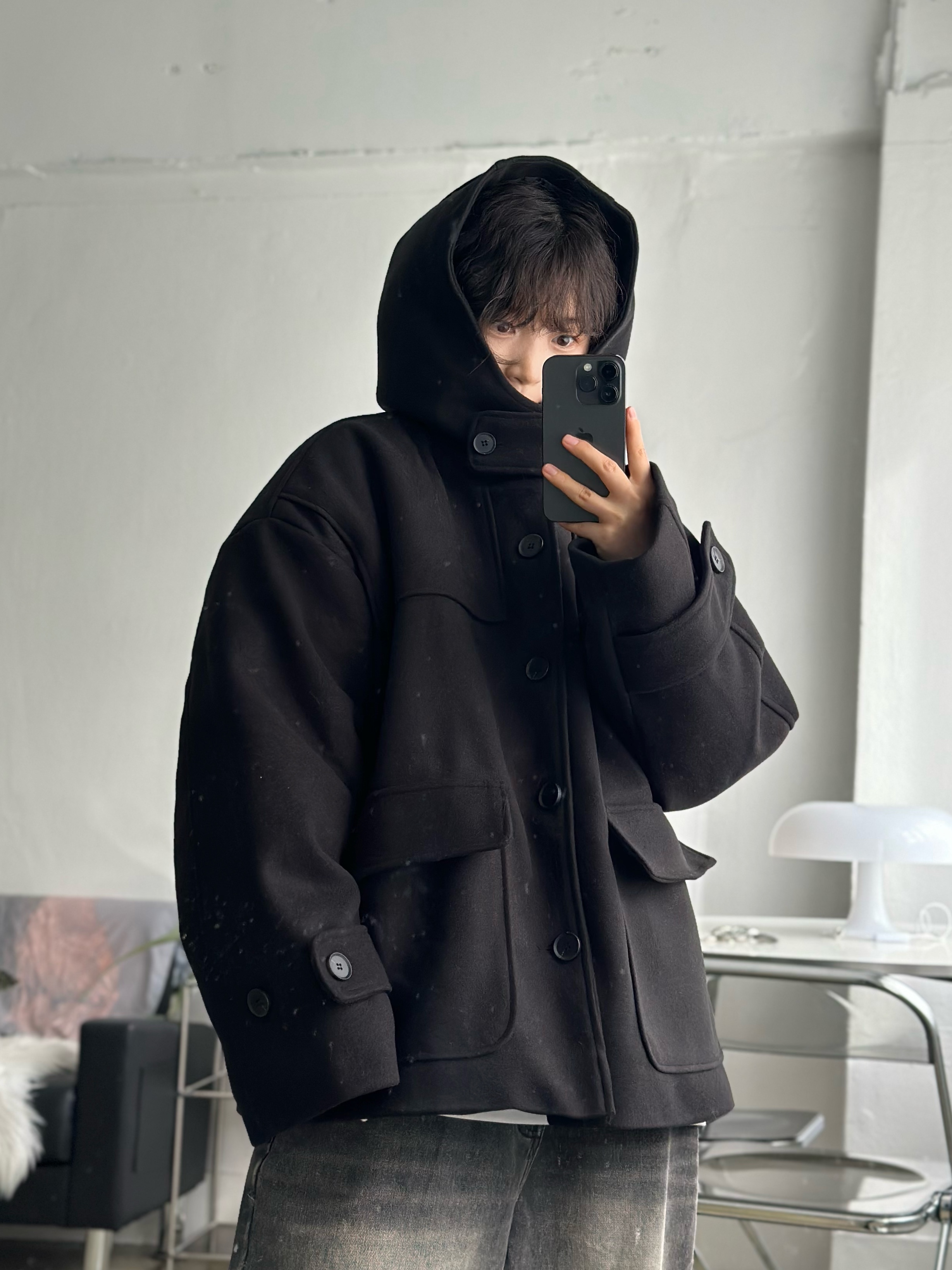 Human Made Military Light Pouch Black, Supreme Featherweight Down Trooper Black - 23FW 착용 스타일 - 6