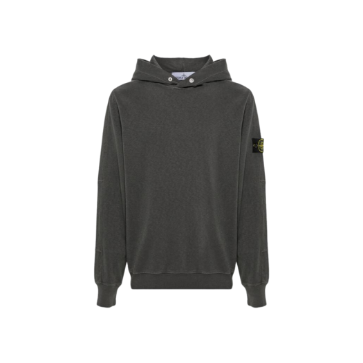Stone Island 65860 Old Treatment Malfile Fleece Hooded Sweatshirt Steel Grey - 24SS