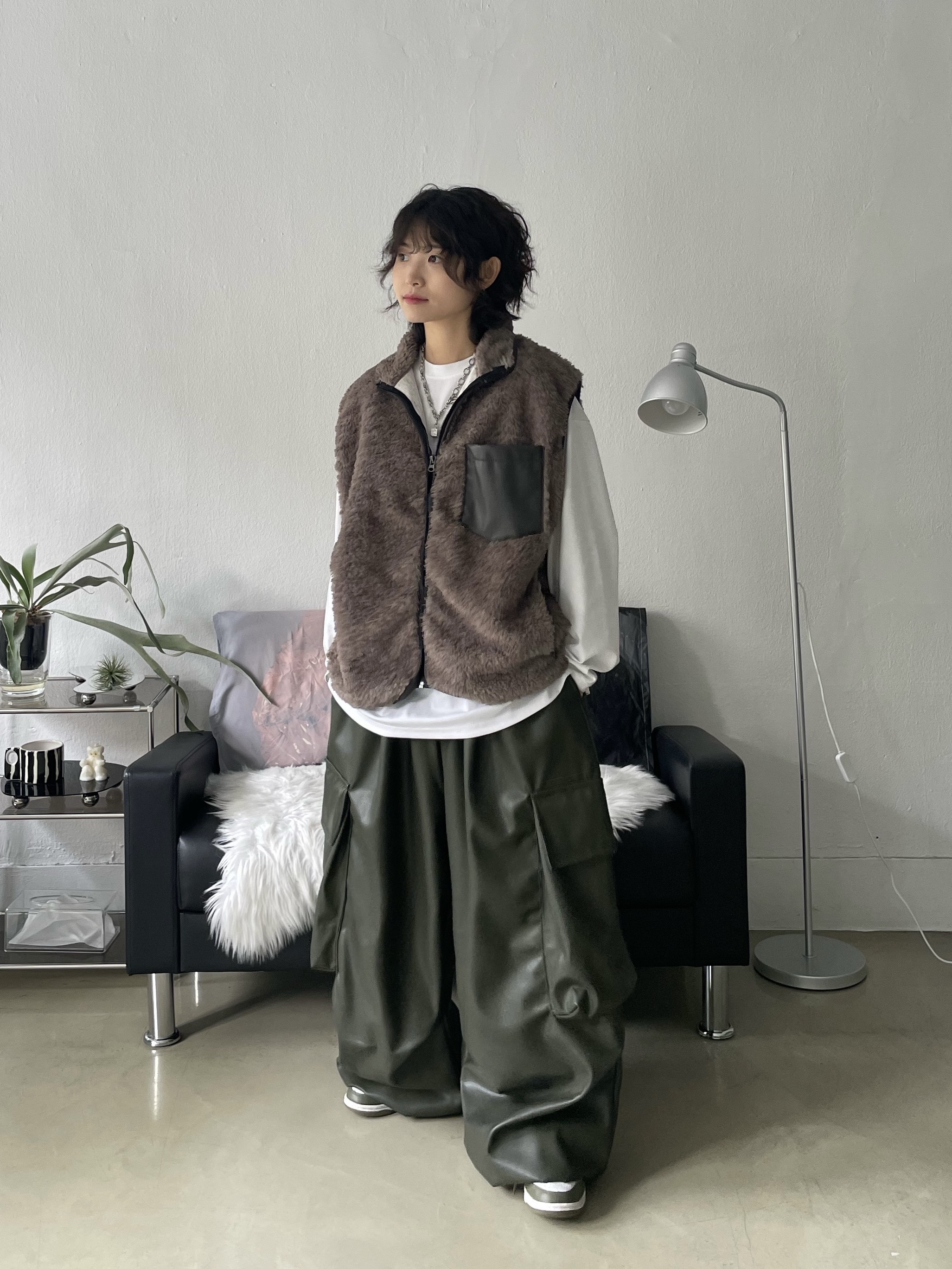 (W) Nike Dunk Low Medium Olive 착용 스타일 - 3