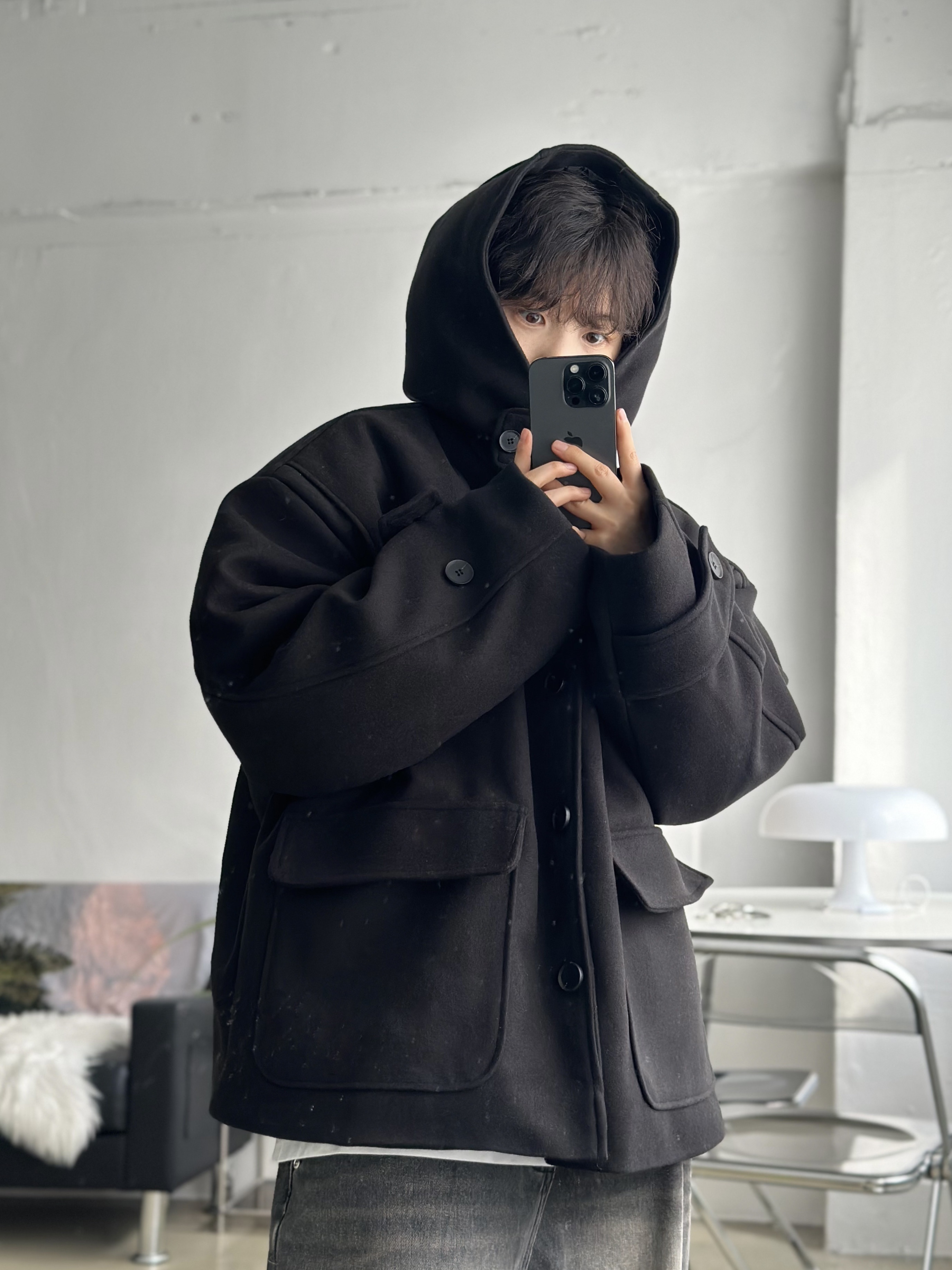 Human Made Military Light Pouch Black, Supreme Featherweight Down Trooper Black - 23FW 착용 스타일 - 7