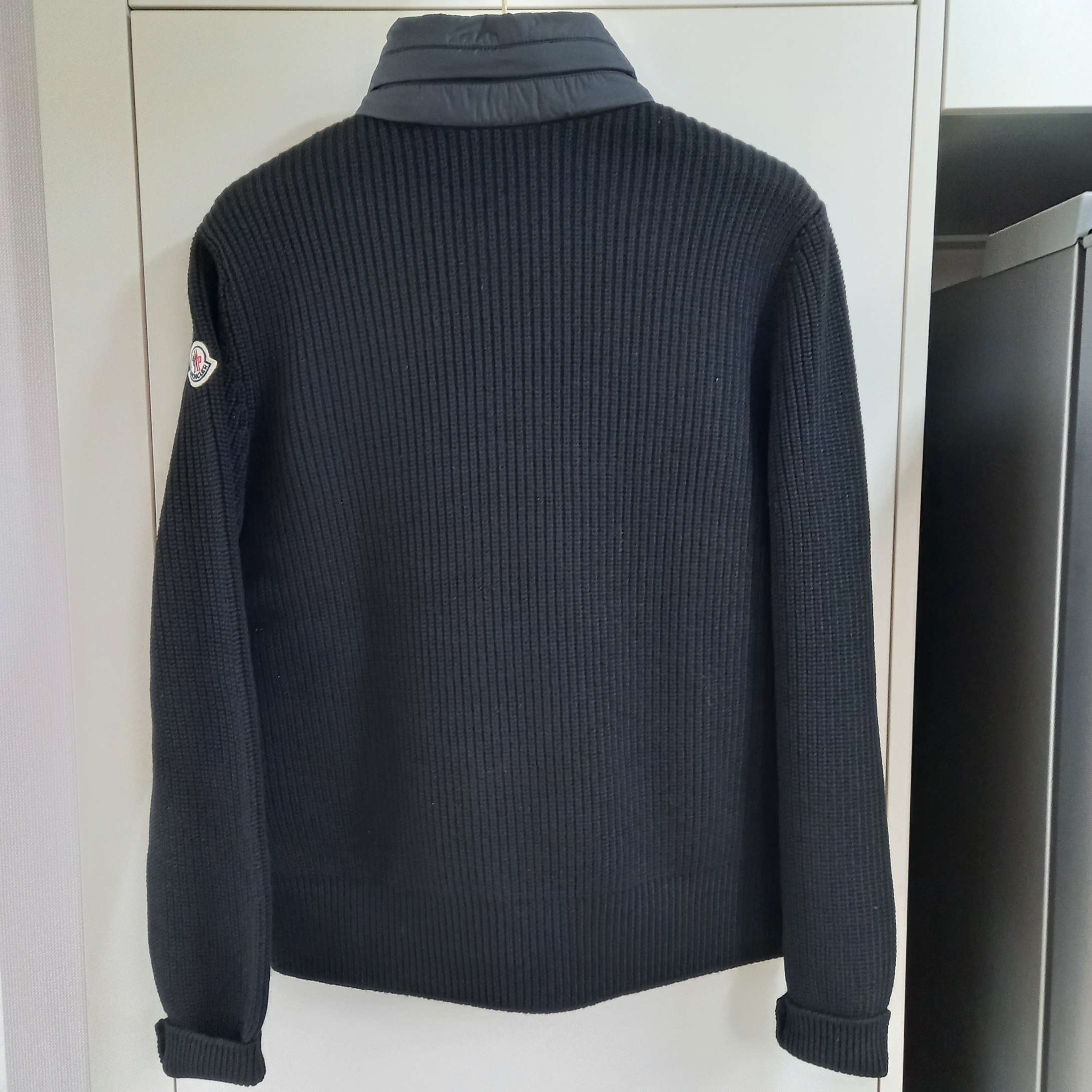 Moncler Padded Wool Zip-Up Hoodie Black - 24FW 착용 스타일 - 3
