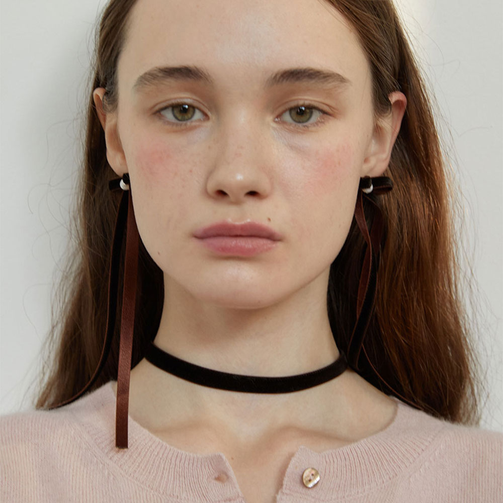 러브미몬스터 브라운 벨벳 초커 브라운(lovememonster Brown Velvet Choker Brown) - 2