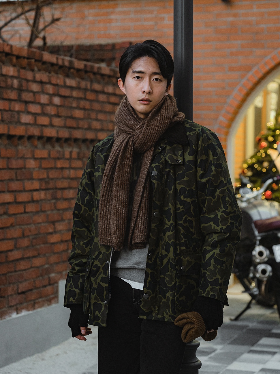 Barbour x Noah Bedale Jacket Camo 착용 스타일 - 2