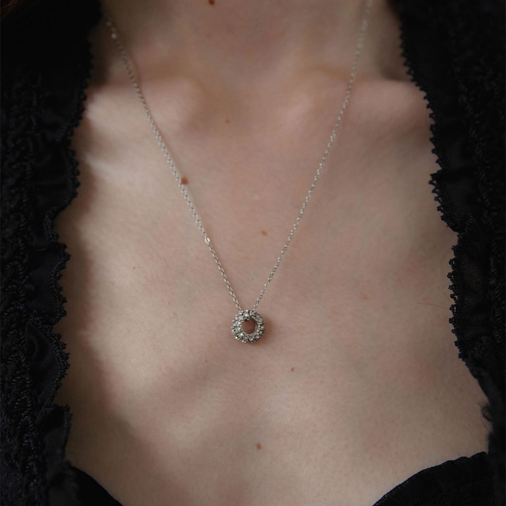 러브미몬스터 큐빅 링 목걸이 실버(lovememonster Cubic Ring Necklace Silver) - 4
