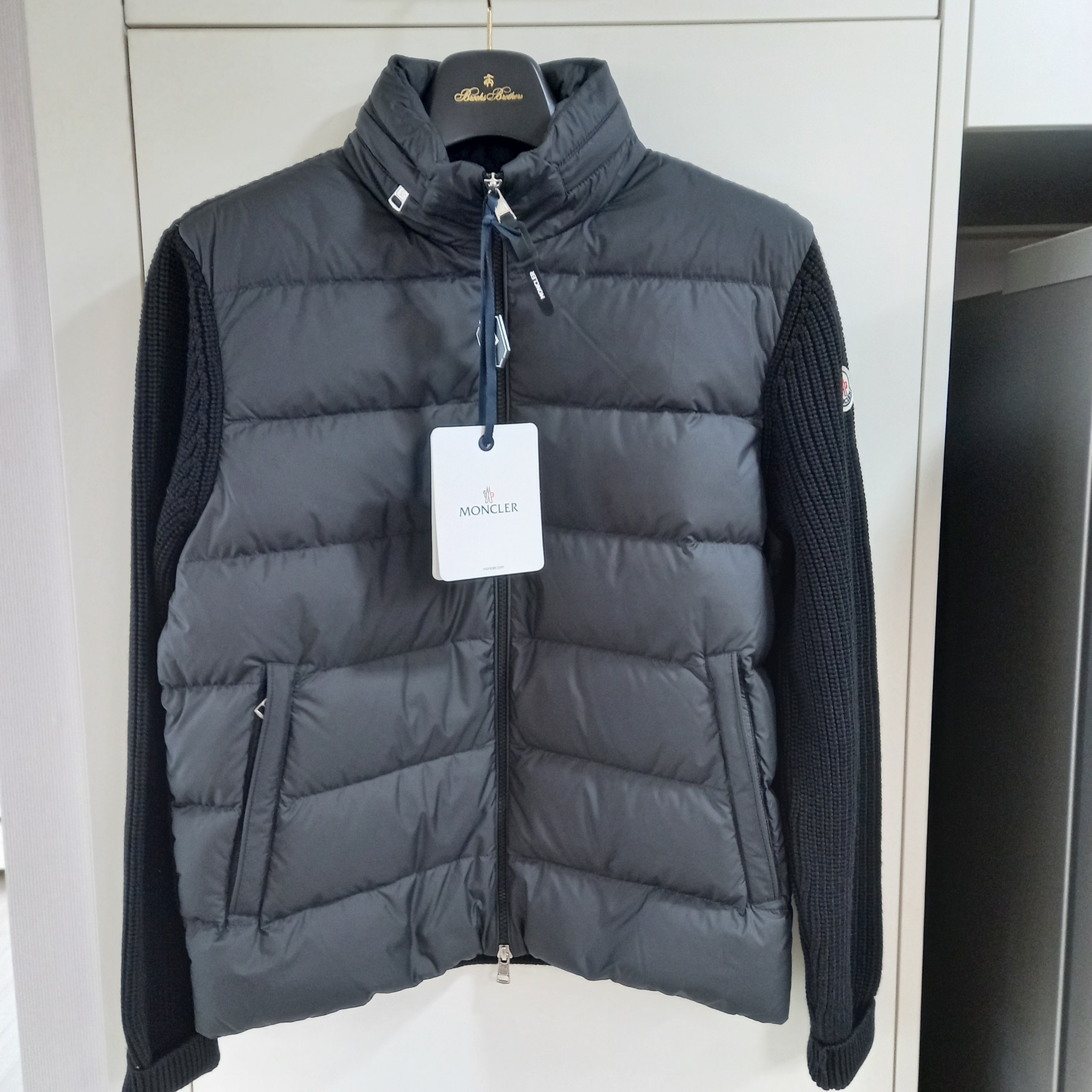 Moncler Padded Wool Zip-Up Hoodie Black - 24FW 착용 스타일 - 1
