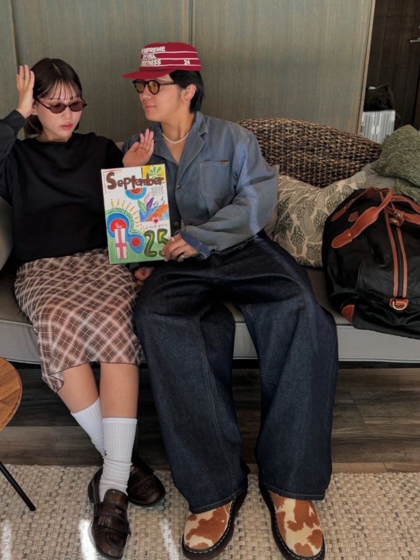 Nonnod Double Pocket Japanese Denim Mid Blue, Thug Club Tribal Denim Pants Blue - 24FW 착용 스타일 - 2