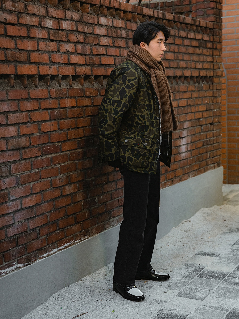 Barbour x Noah Bedale Jacket Camo 착용 스타일 - 1