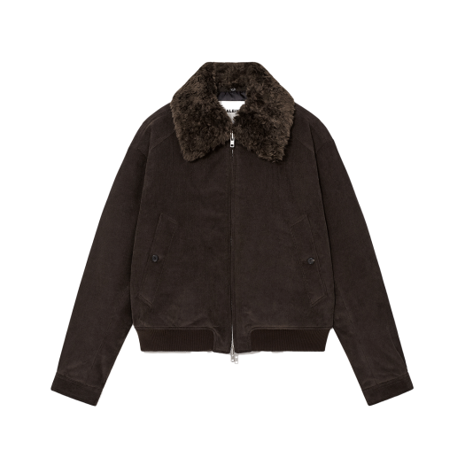 VJ428 Haleine Detachable Collar Corduroy Padding Blouson Brown (VJ428)