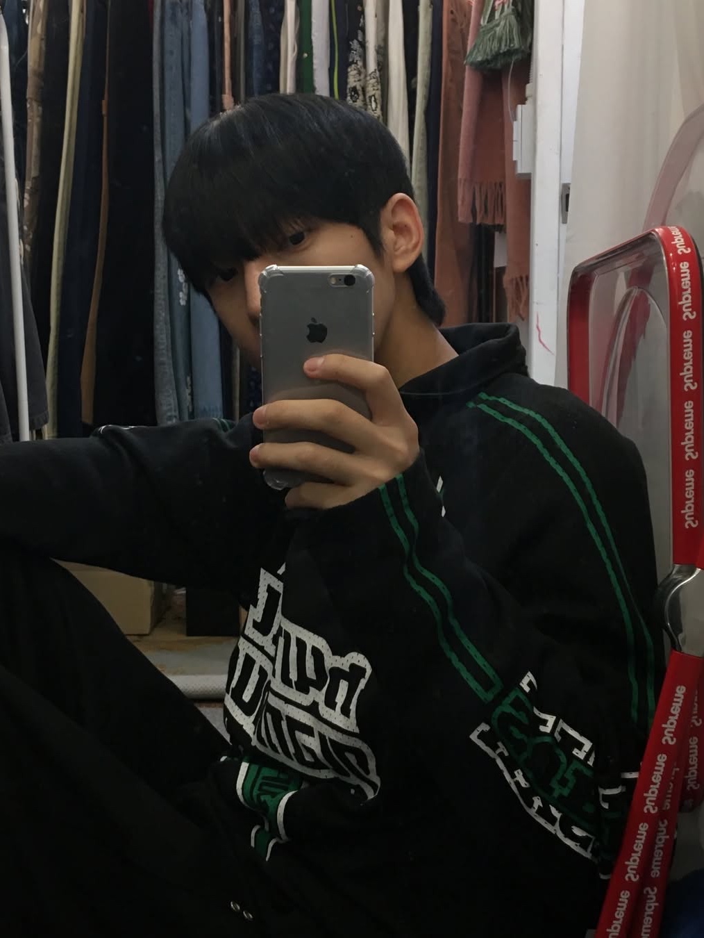 Supreme x Hysteric Glamour Mesh L/S Top Black - 24FW 착용 스타일 - 1