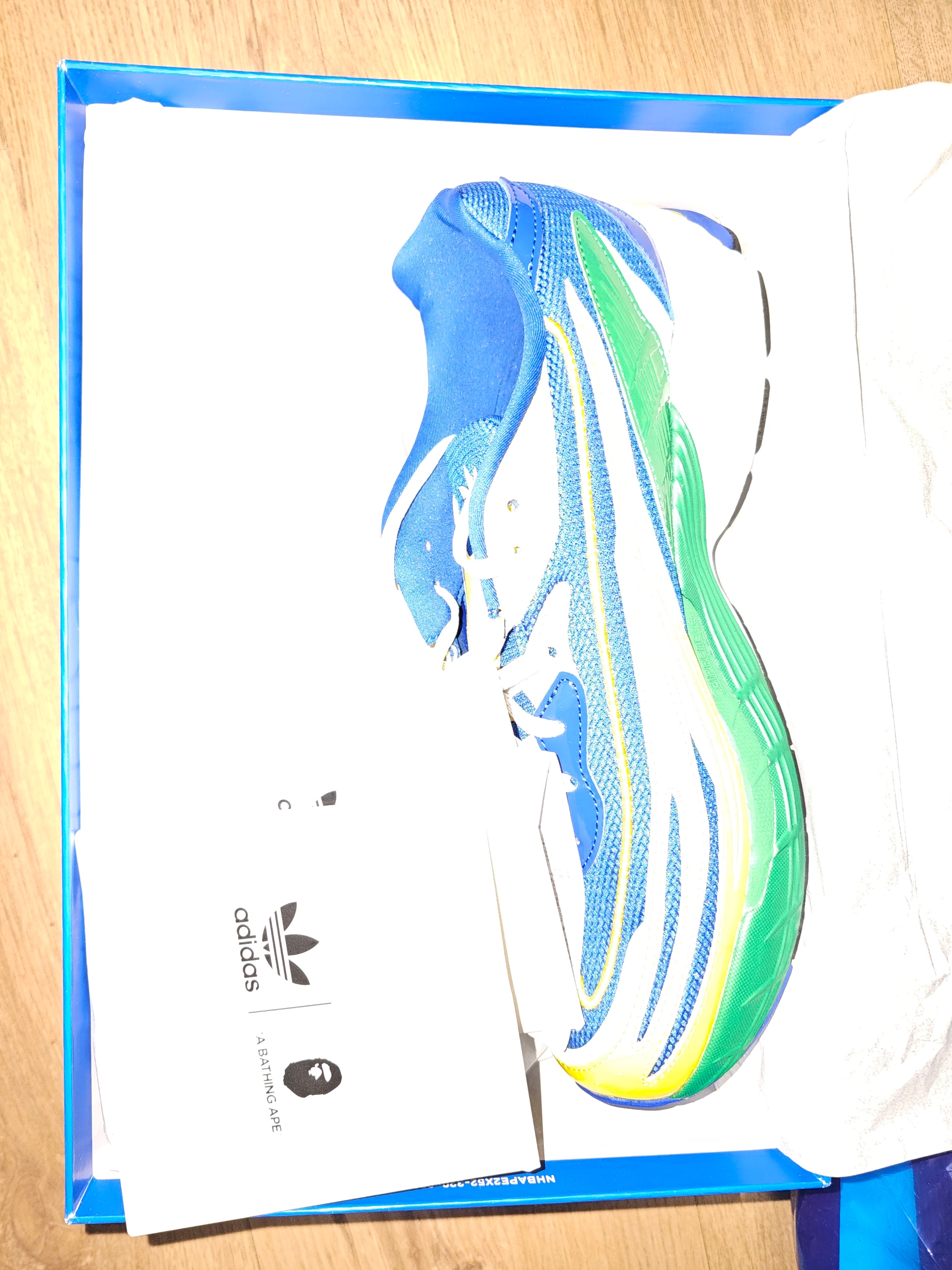 Adidas x BAPE Orketro Green Power Blue 착용 스타일