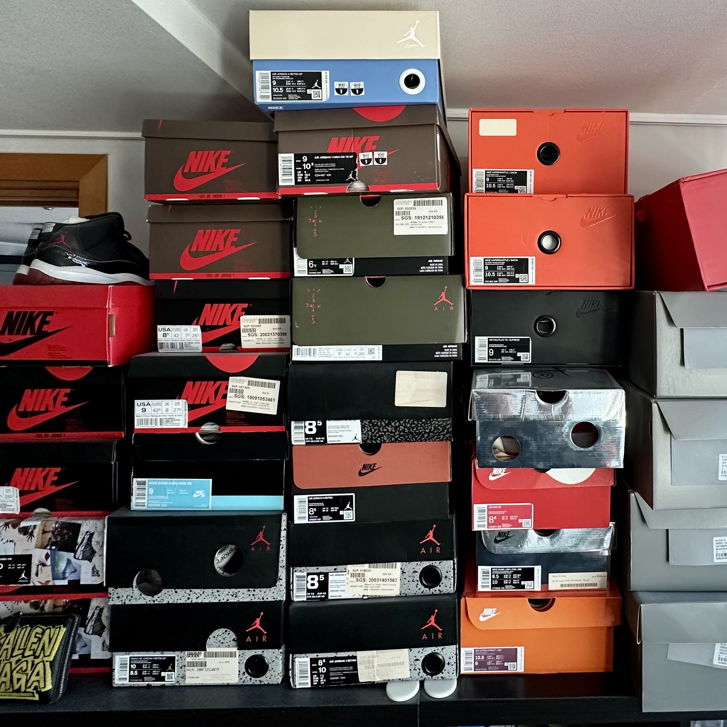 (W) Jordan 4 x Off-White Retro SP Sail, Jordan 4 x Union Retro Off Noir 착용 스타일