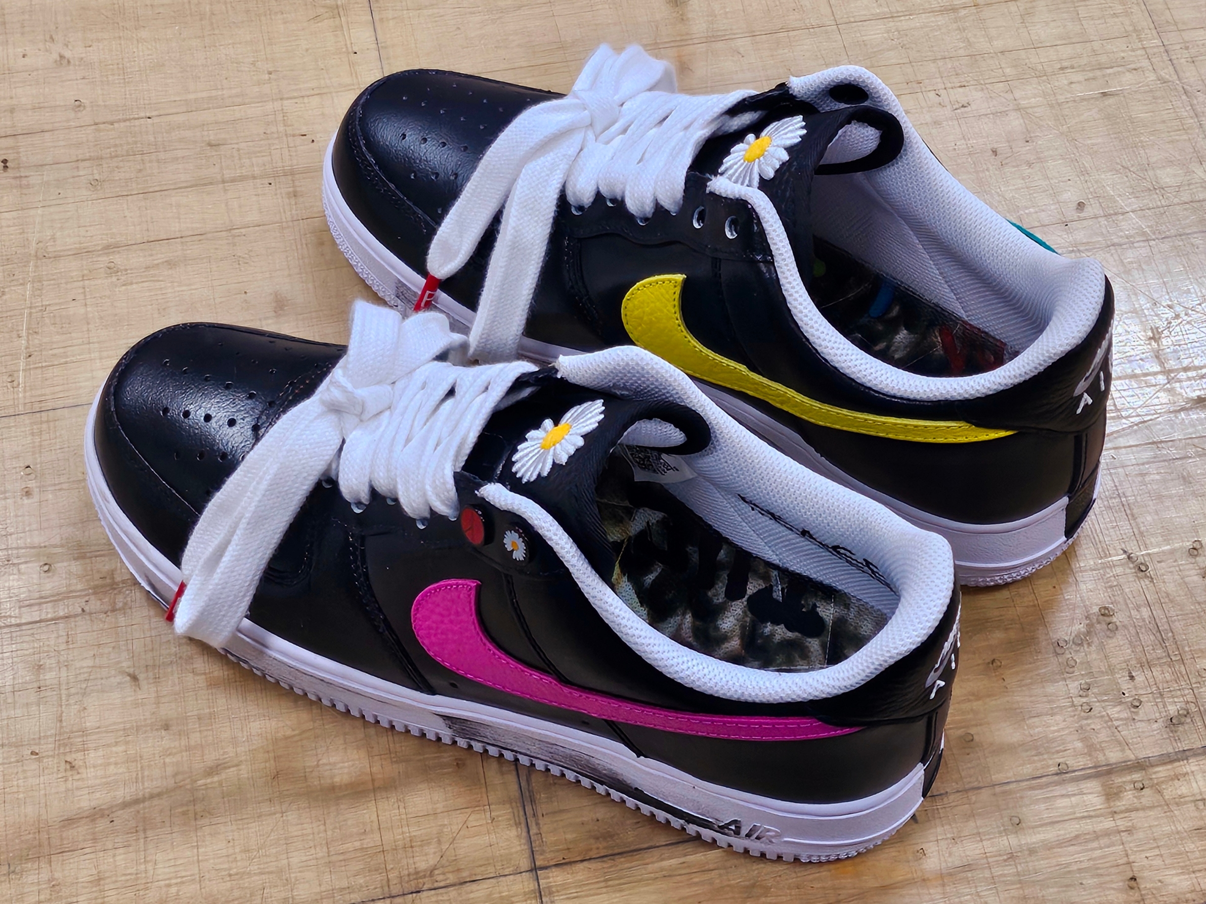 Nike x Peaceminusone Air Force 1 Low Para-Noise 3.0 Black and Multicolor 착용 스타일 - 4