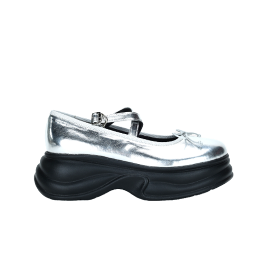 TH23SSH004SV THREETOEIGHTY Strap Mary Jane Platform Silver