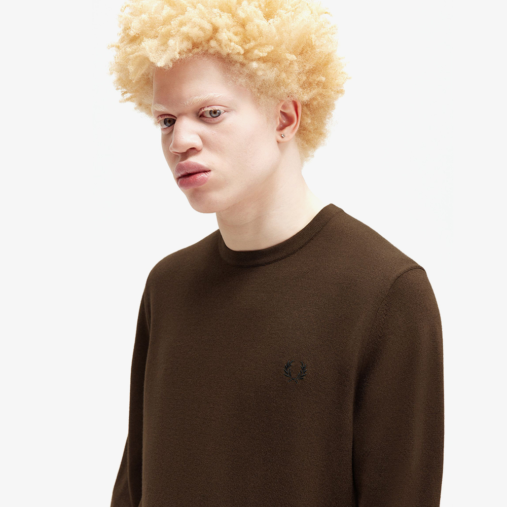 프레드페리 클래식 크루넥 메리노울 니트 번트토바코(Fred Perry Classic Crew Neck Knit Burnt Tobacco) - 5