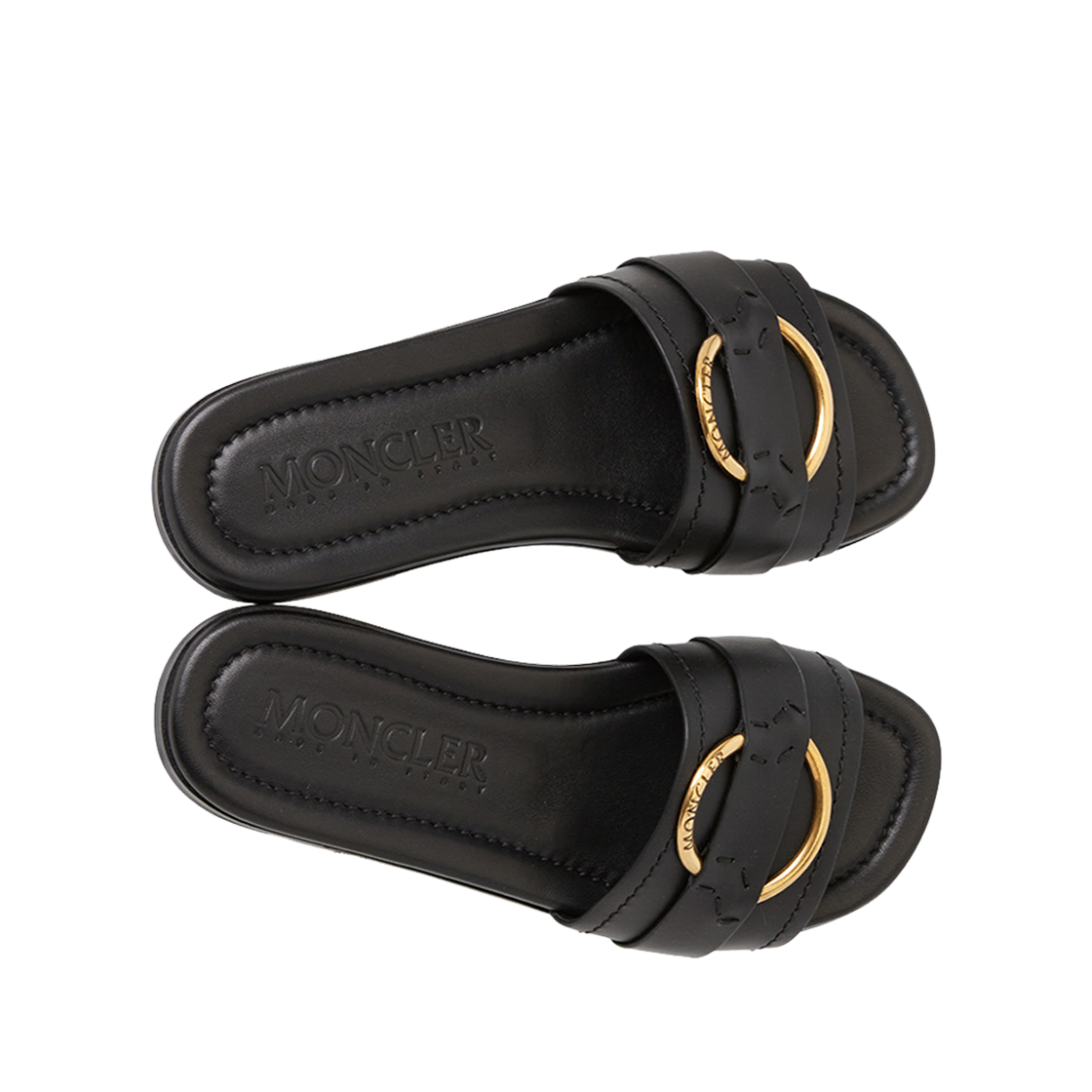 (W) 몽클레르 벨 카프 레더 로고 링 샌들 블랙 - 24SS((W) Moncler Bell Calf Leather Logo Ring Sandal Black - 24SS) - 2