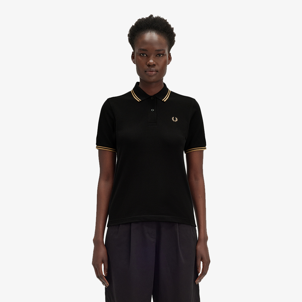 프레드페리 우먼 트윈 팁 프레드페리 셔츠 블랙/웜스톤(Fred Perry Womens Twin Tipped Fred Perry Shirt Black) - 2