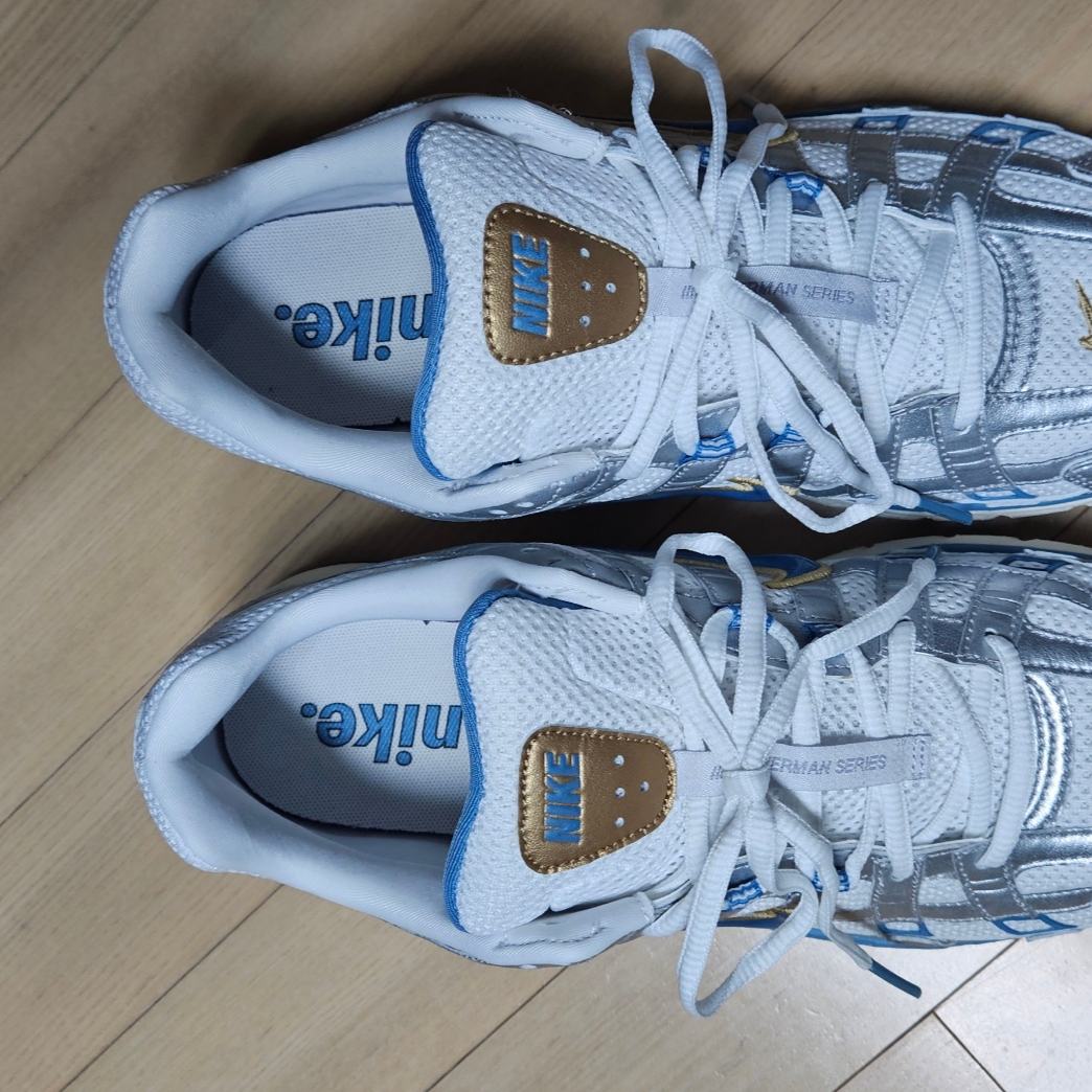 Nike P-6000 White Metallic Silve Pale Ivory Aegean Storm 착용 스타일 - 3