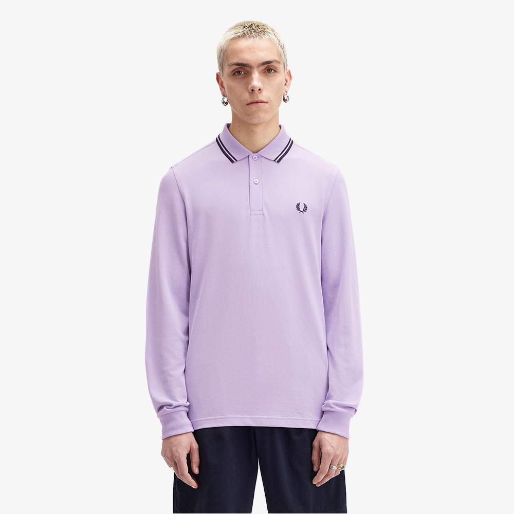 프레드페리 롱 슬리브 트윈 팁 프레드페리 셔츠 바이올렛/네이비(Fred Perry Long Sleeve Twin Tipped Fred Perry Shirt Ultra Violet) - 2
