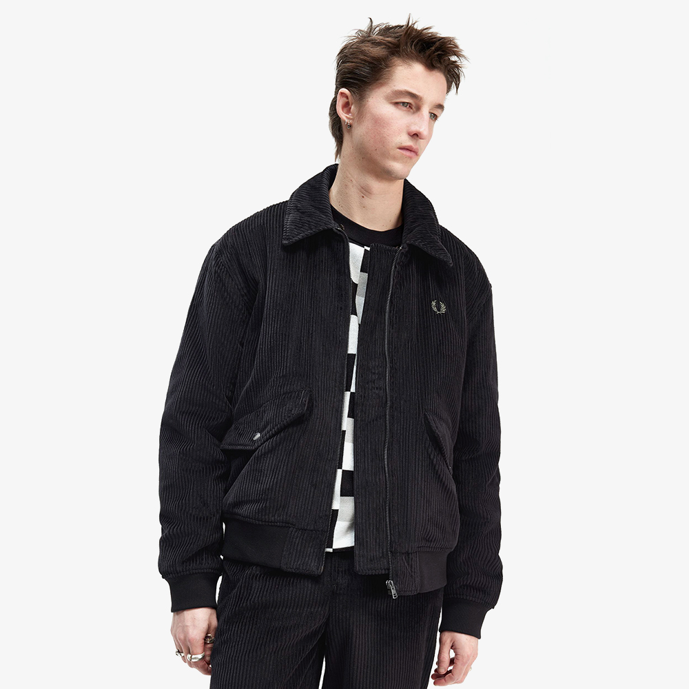프레드페리 디테쳐블 칼라 코듀로이 봄버 자켓 블랙(Fred Perry Removable Collar Cord Bomber Jacket Black) - 4